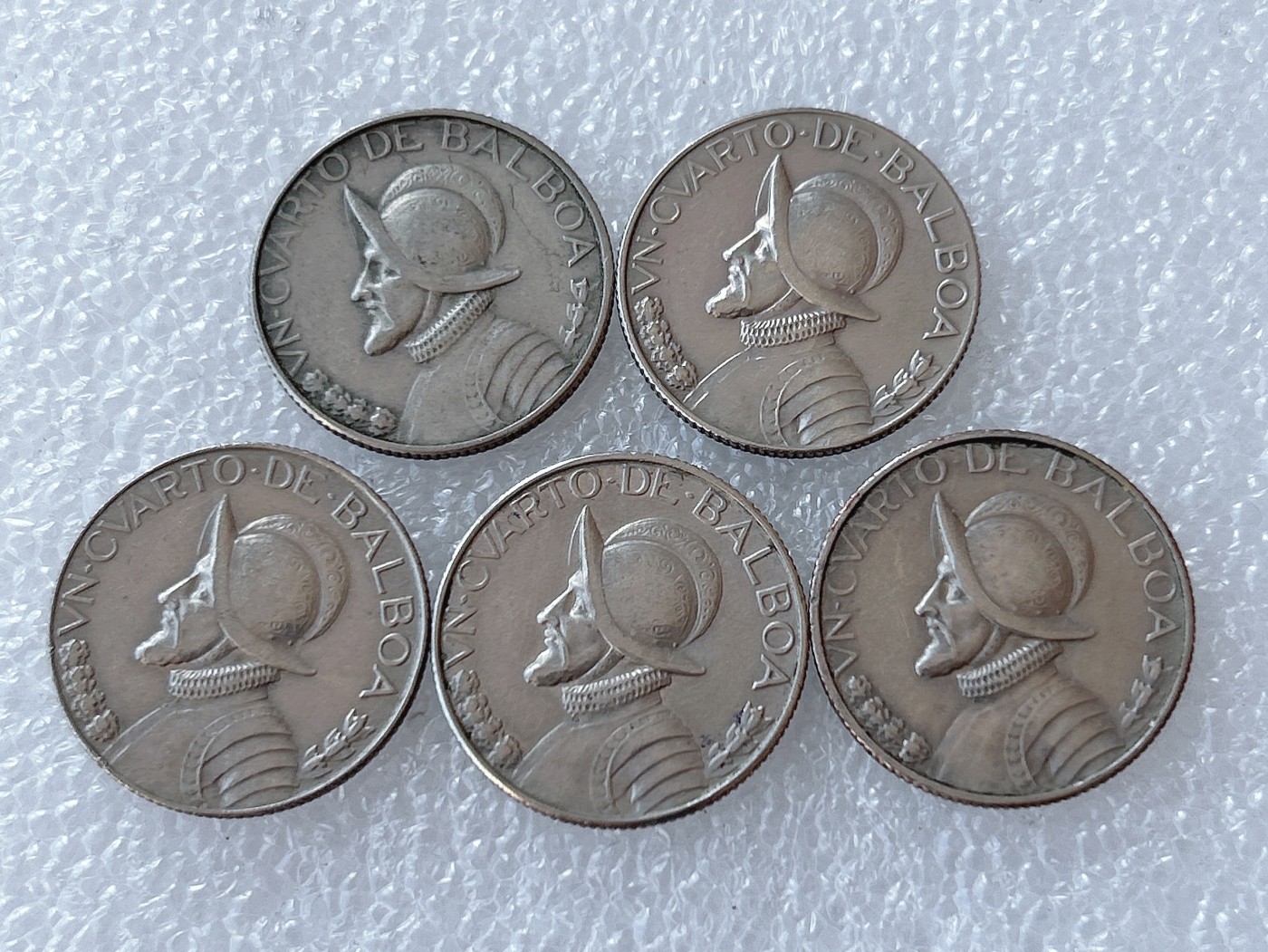 第一海外回流一元起拍收藏 散币场 第58期 巴拿马1/4巴波亚 5枚