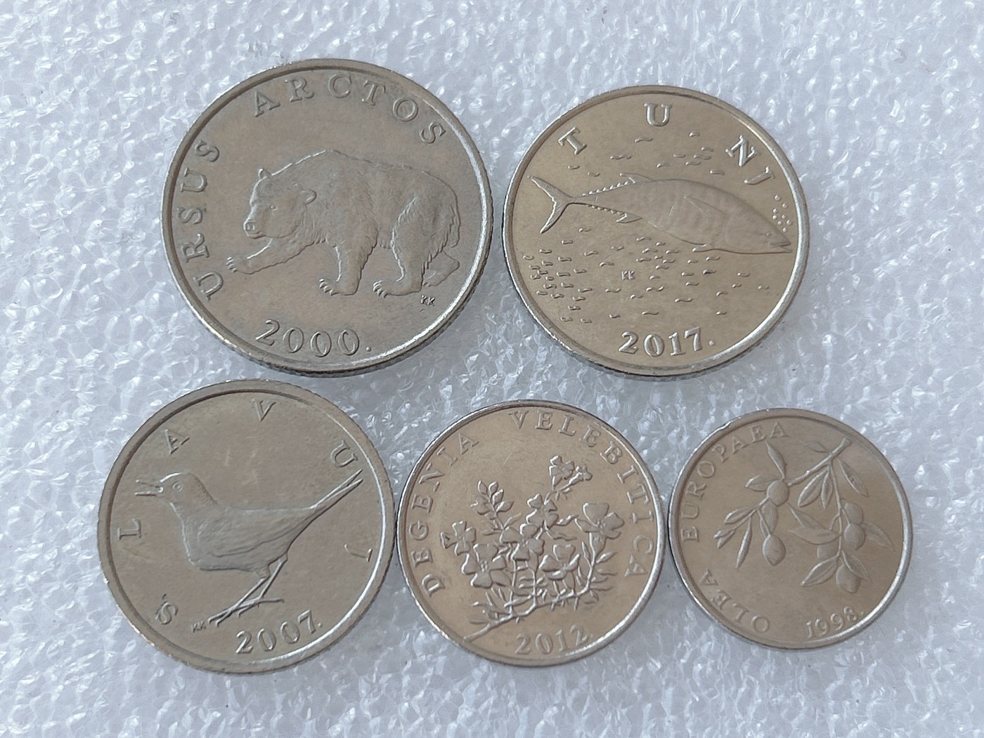 第一海外回流一元起拍收藏 散币场 第58期 克罗地亚硬币 5枚