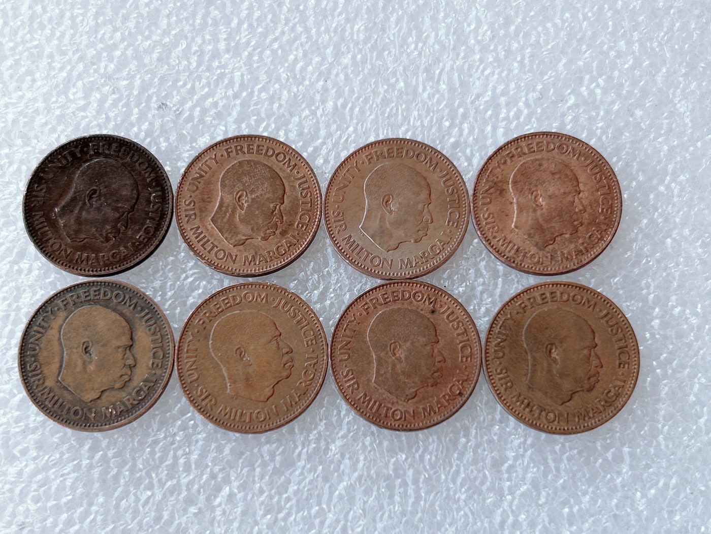 第一海外回流一元起拍收藏 散币场 第58期 塞拉利昂1/2分硬币 1964年版 8枚