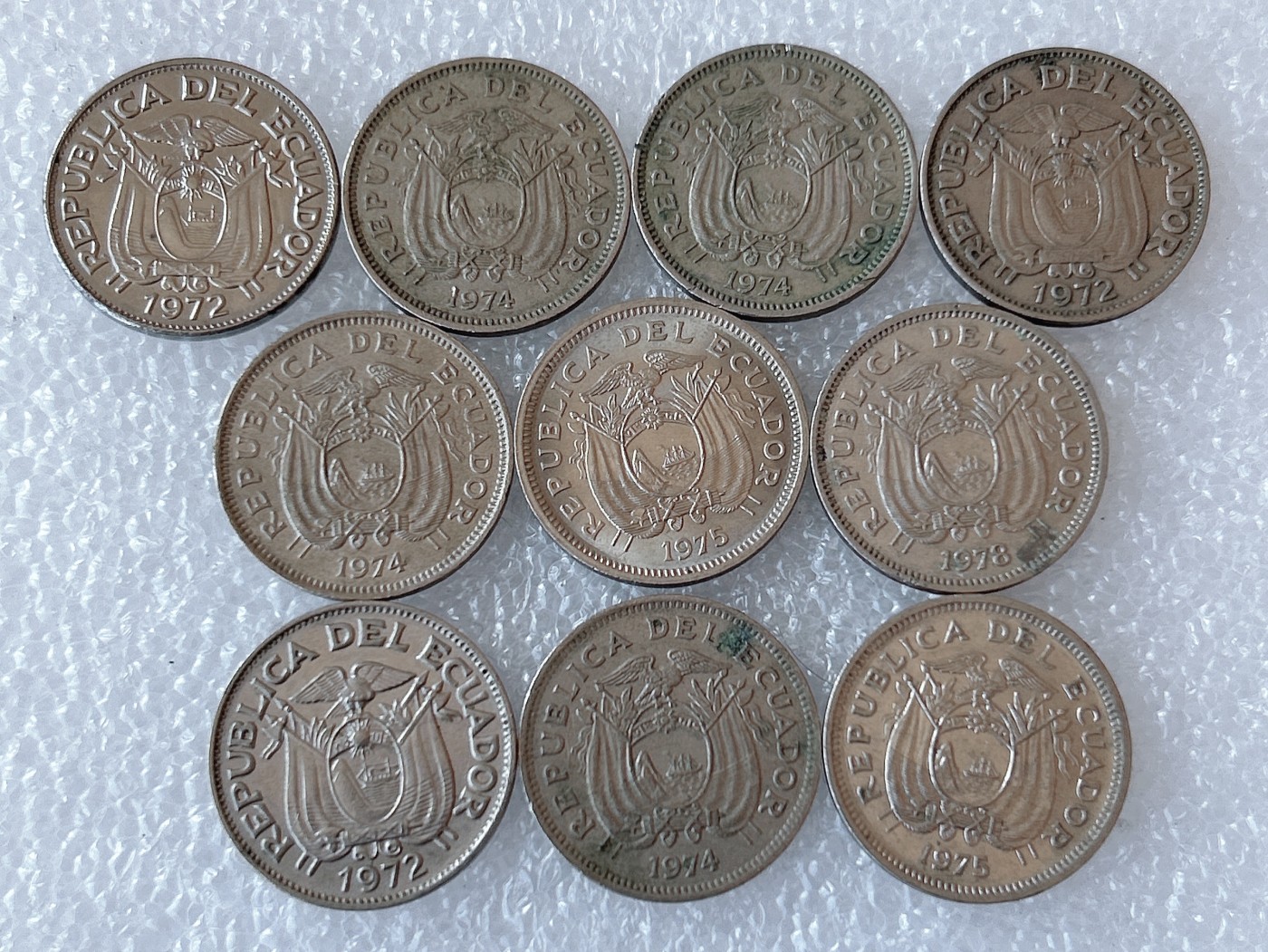 第一海外回流一元起拍收藏 散币场 第58期 厄瓜多尔70年代20分 10枚