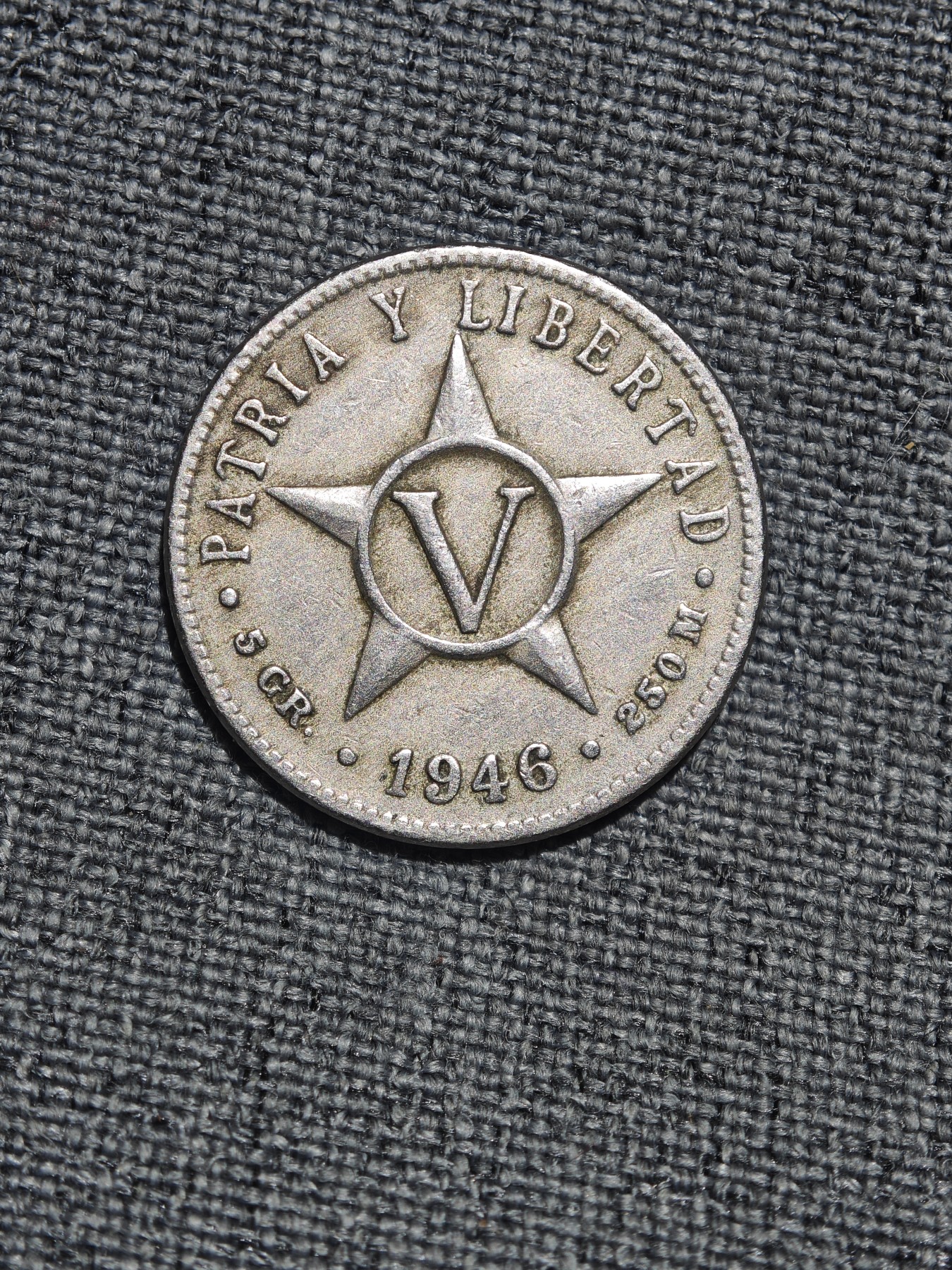 外国硬币收藏第8期 古巴1946年白铜版5分