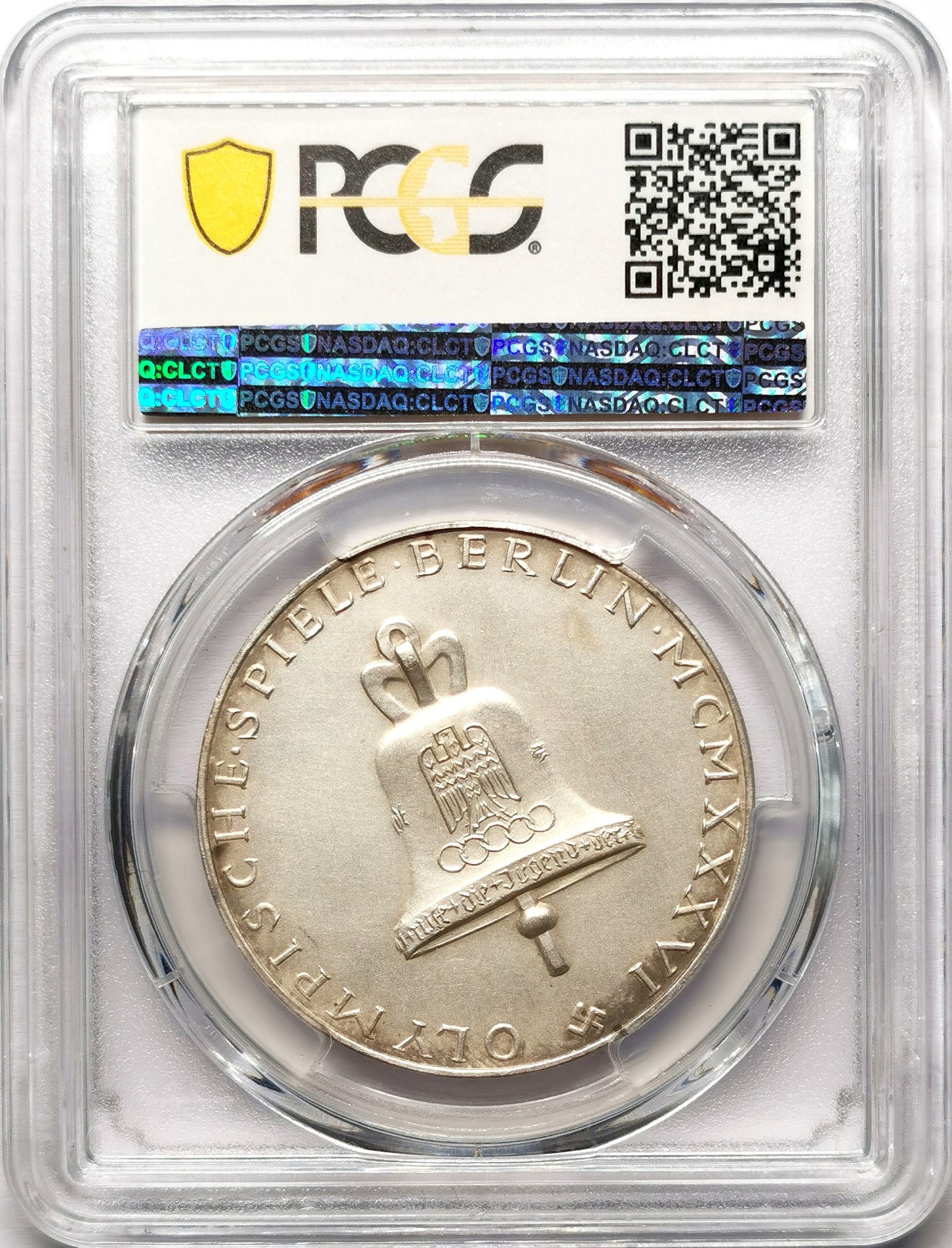 凡希社世界钱币微拍第二百五十九期 1936德国柏林奥运会纪念银章PCGS-SP63 持橄榄枝的雅典娜