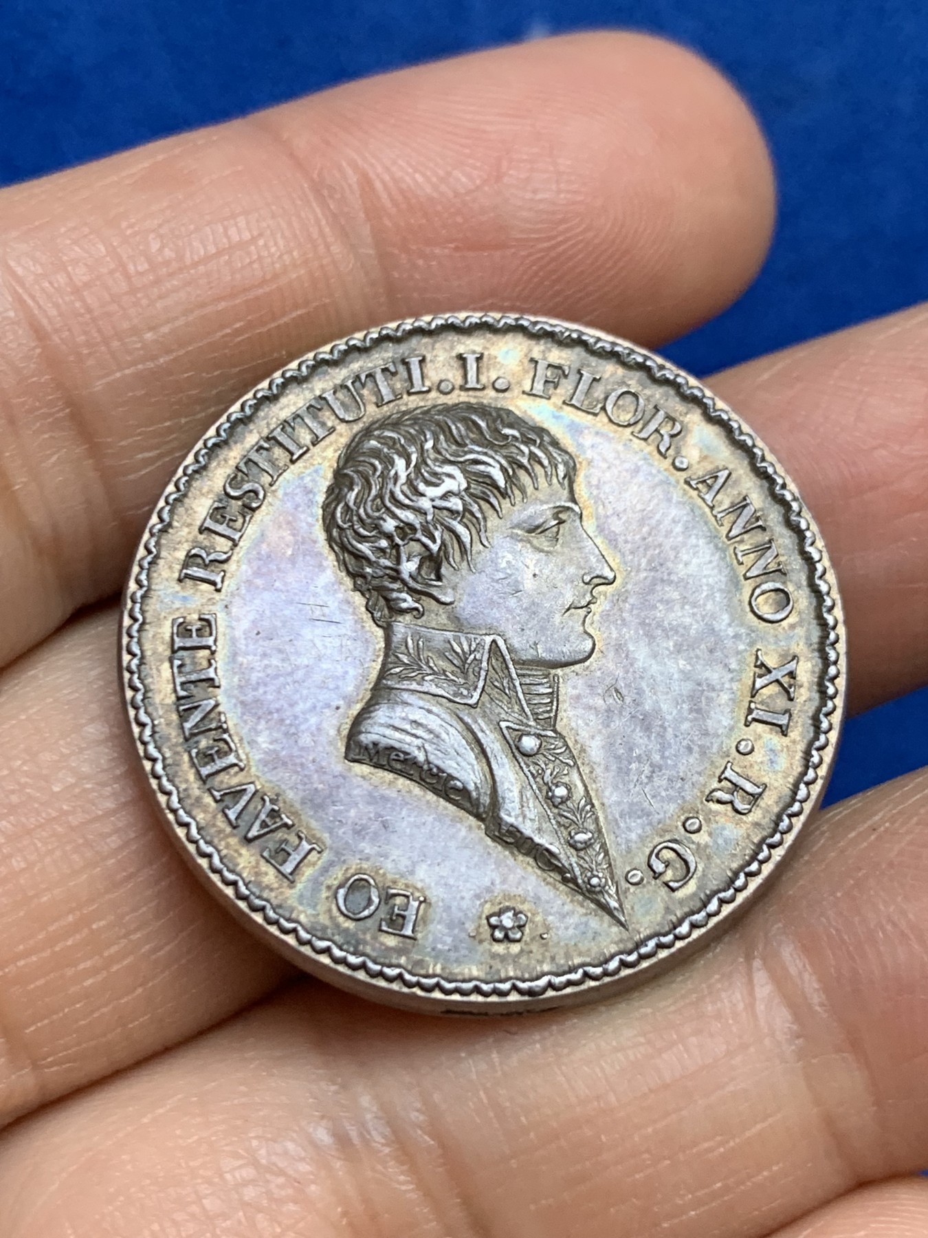 《竞宝斋》第237场- 周日，周一，周二，周日 疯狂4连拍 (全场包邮) 法国拿破仑里昂股票经纪人银质代币，19.84g，31.8mm，手指边铭，厚重