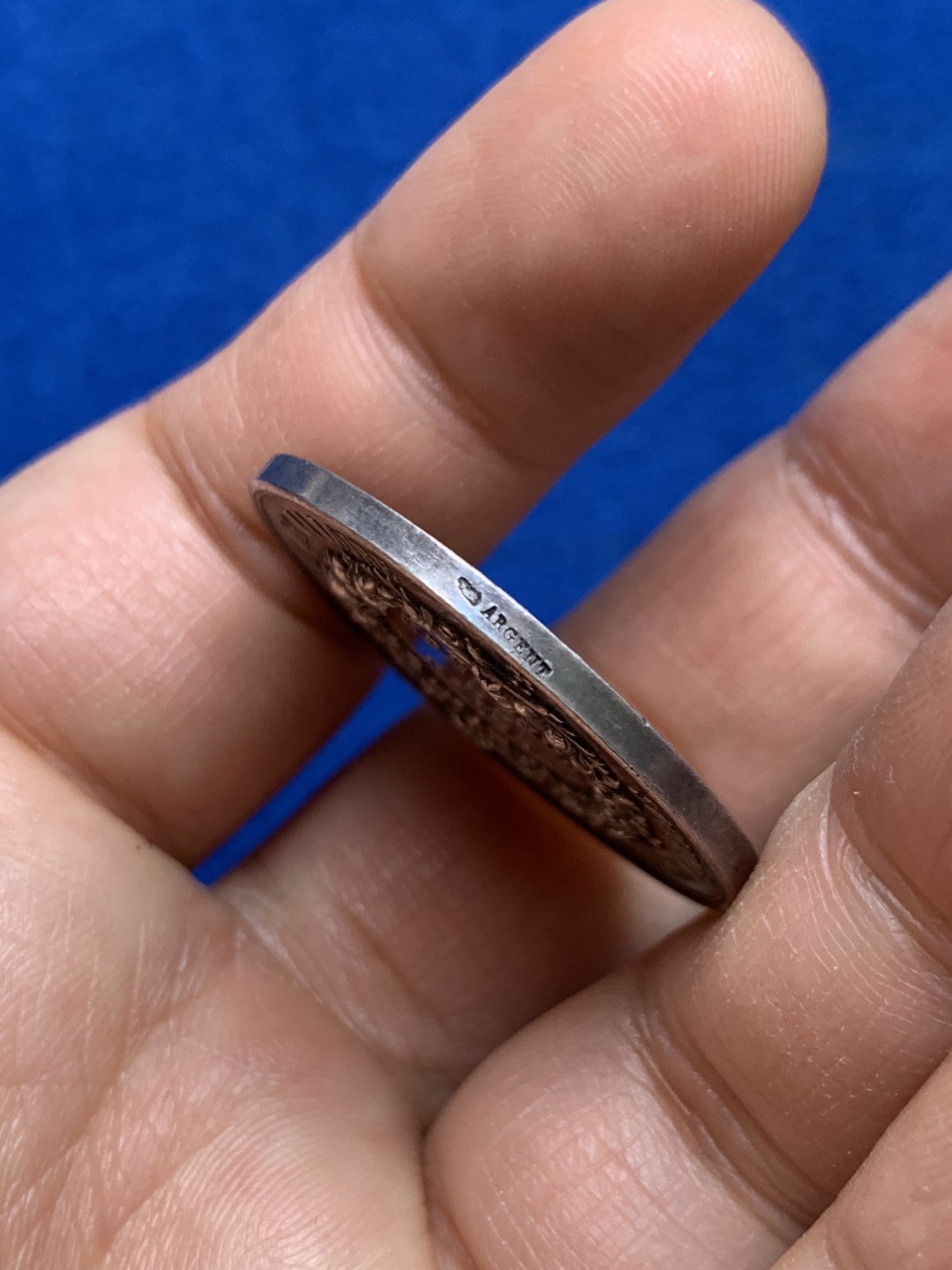 《竞宝斋》第237场- 周日，周一，周二，周日 疯狂4连拍 (全场包邮) 法国银质代币，卢瓦尔农业和葡萄栽培公司，16.09g，32.45mm，丰饶角边铭