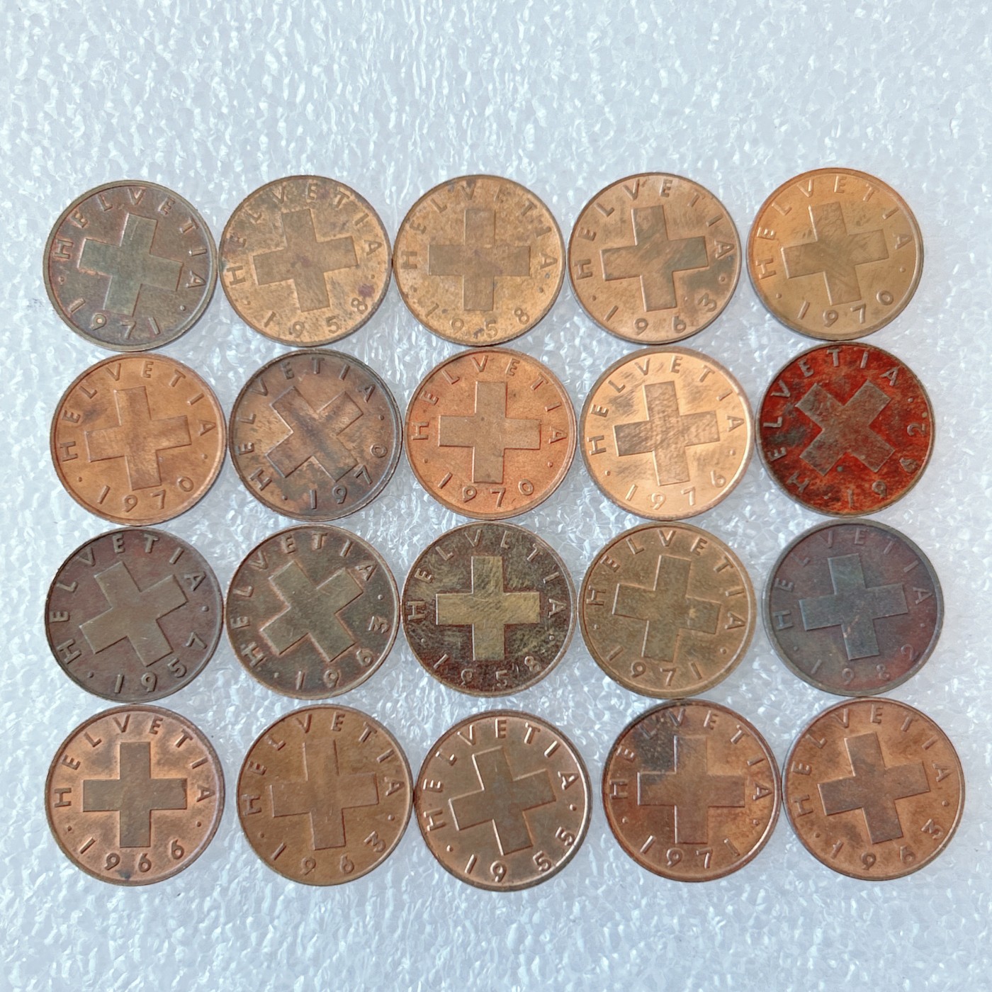 第一海外回流一元起拍收藏 散币场 第59期 瑞士1分铜币 20枚