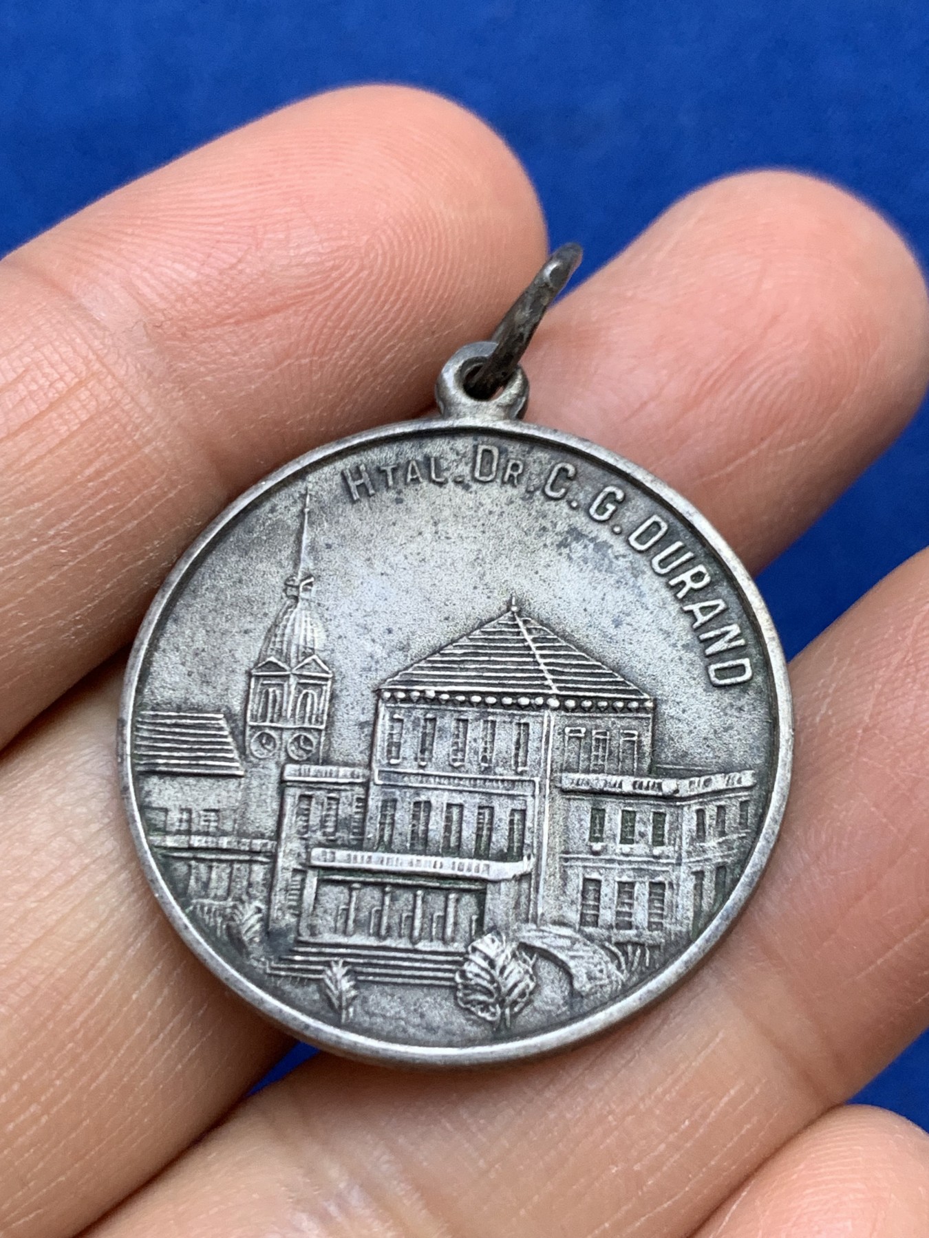 《竞宝斋》第237场- 周日，周一，周二，周日 疯狂4连拍 (全场包邮) 法国1987年杜兰德医院银章，12.8g，30.2mm，含银90%