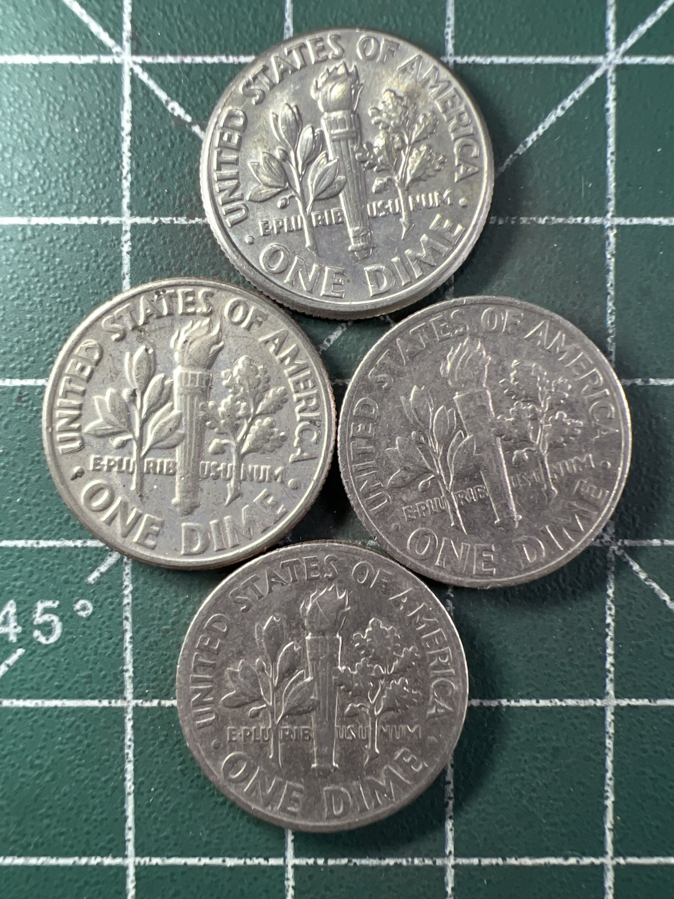 第531期  硬币专场 （无押金，捡漏，全场50包邮，偏远地区除外，接收代拍业务） 美国十美分 四枚