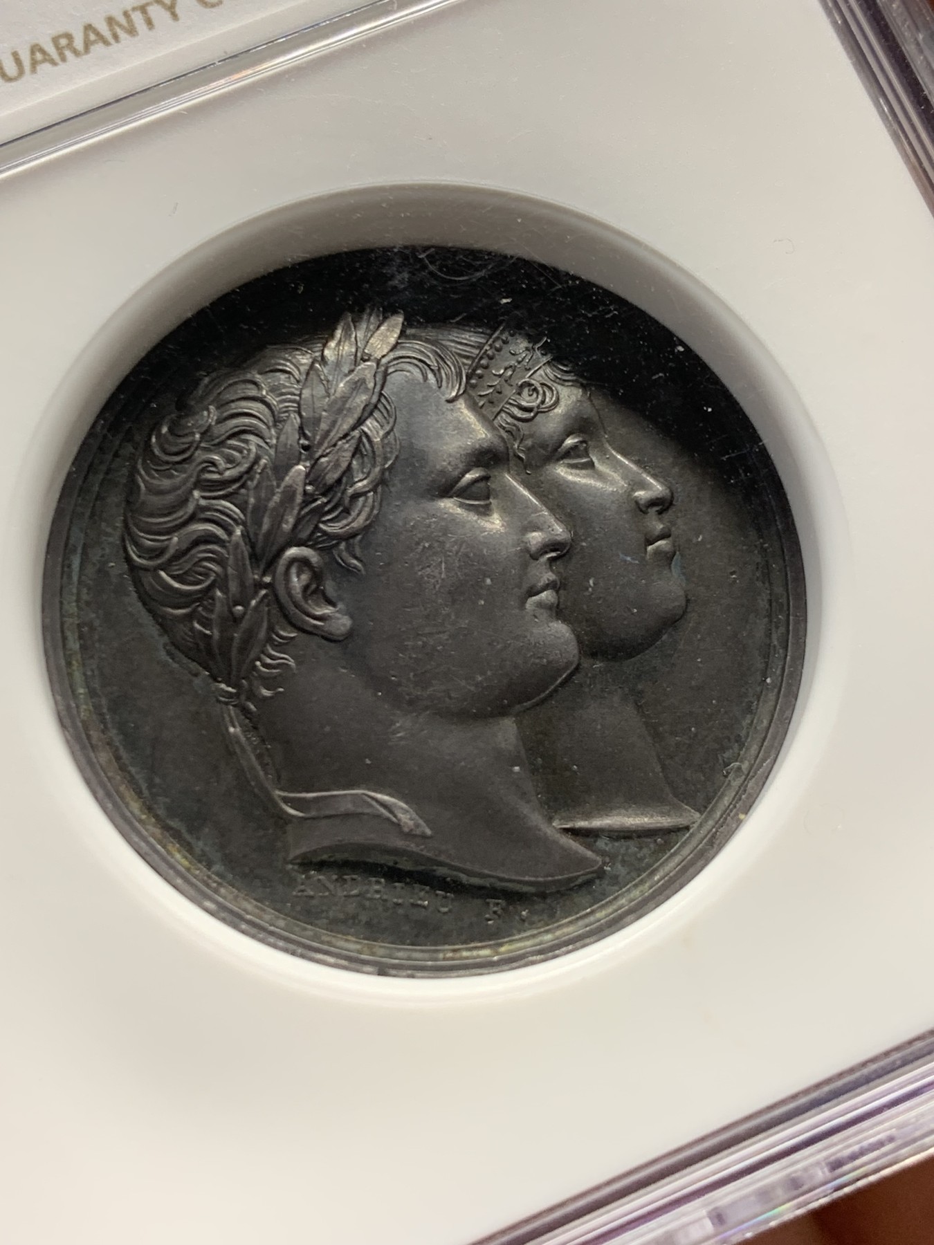 《竞宝斋》第237场- 周日，周一，周二，周日 疯狂4连拍 (全场包邮) NGC-AUD 法国1811年拿破仑二世罗马王诞生纪念银章，拿破仑与玛丽皇后，早期原铸