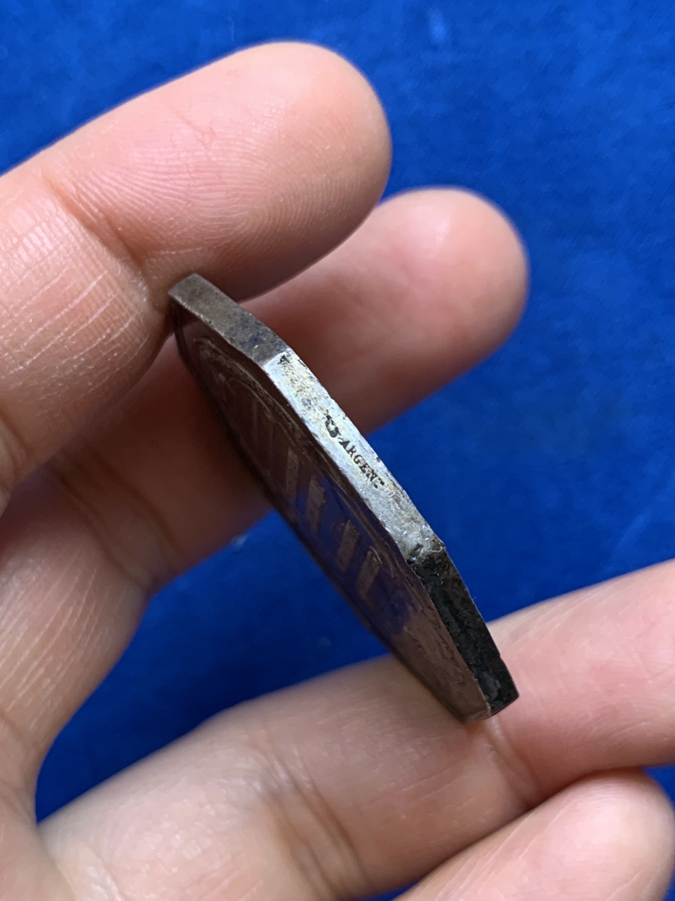 《竞宝斋》第237场- 周日，周一，周二，周日 疯狂4连拍 (全场包邮) 法国八角银章，大西洋邮政，连接着大西洋彼岸的纽约26.60g，38.5mm，丰饶角边铭