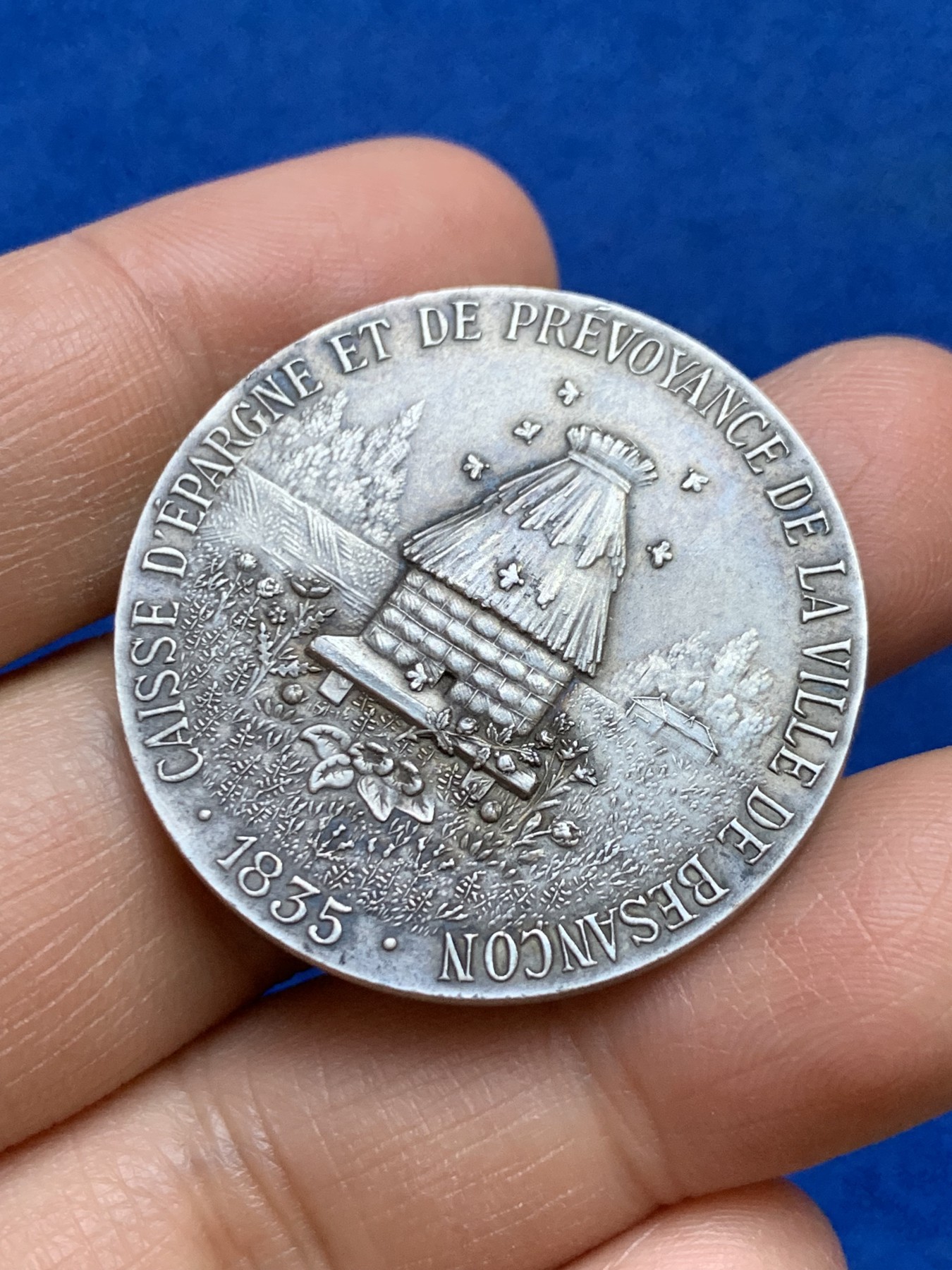 《竞宝斋》第237场- 周日，周一，周二，周日 疯狂4连拍 (全场包邮) 法国银章，贝桑松储蓄银行，20.51g，35.8mm，丰饶角边铭