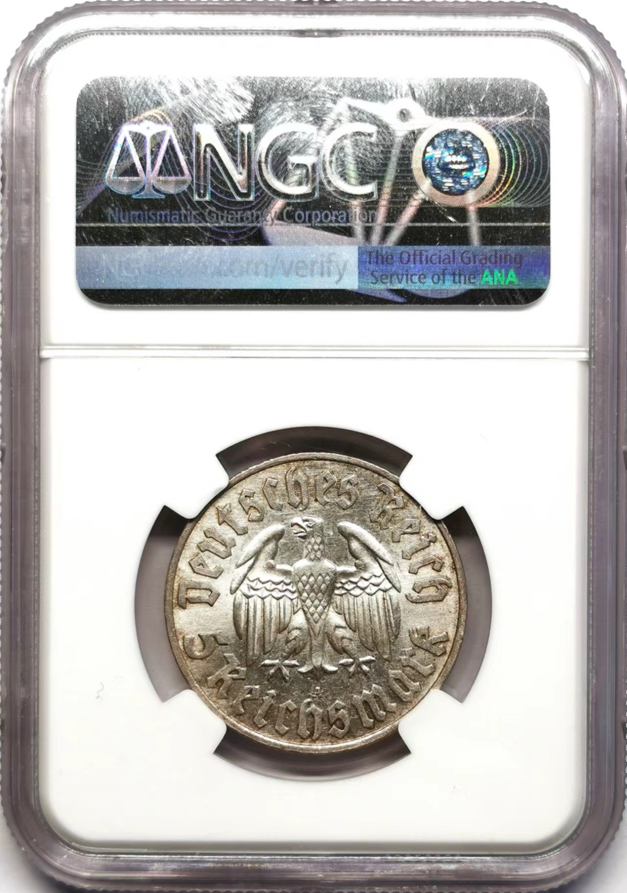 凡希社世界钱币微拍第二百五十九期 1933A德国路德5马克纪念银币NGC-MS64