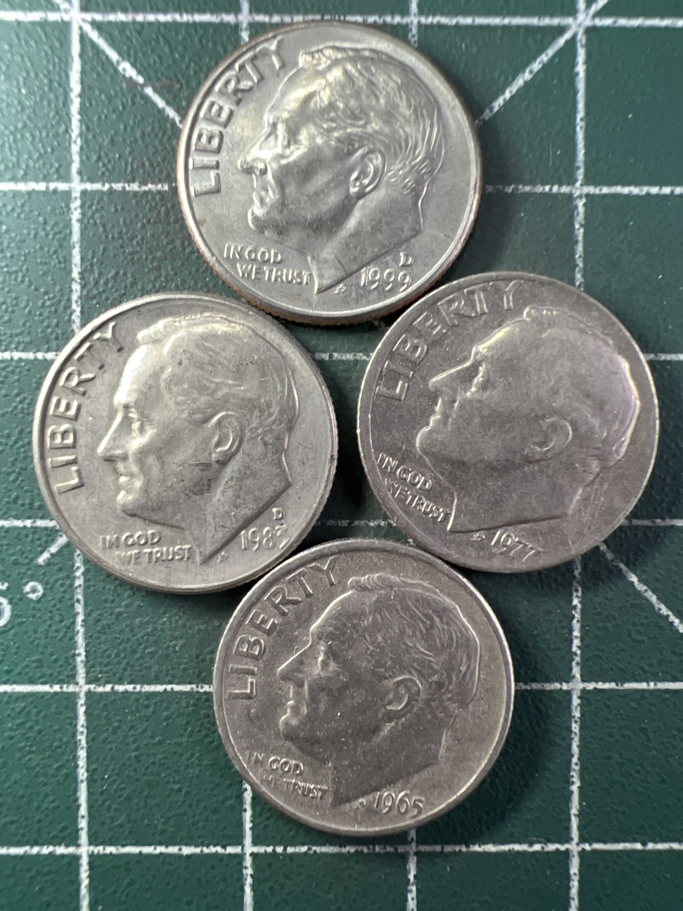 第531期  硬币专场 （无押金，捡漏，全场50包邮，偏远地区除外，接收代拍业务） 美国十美分 四枚