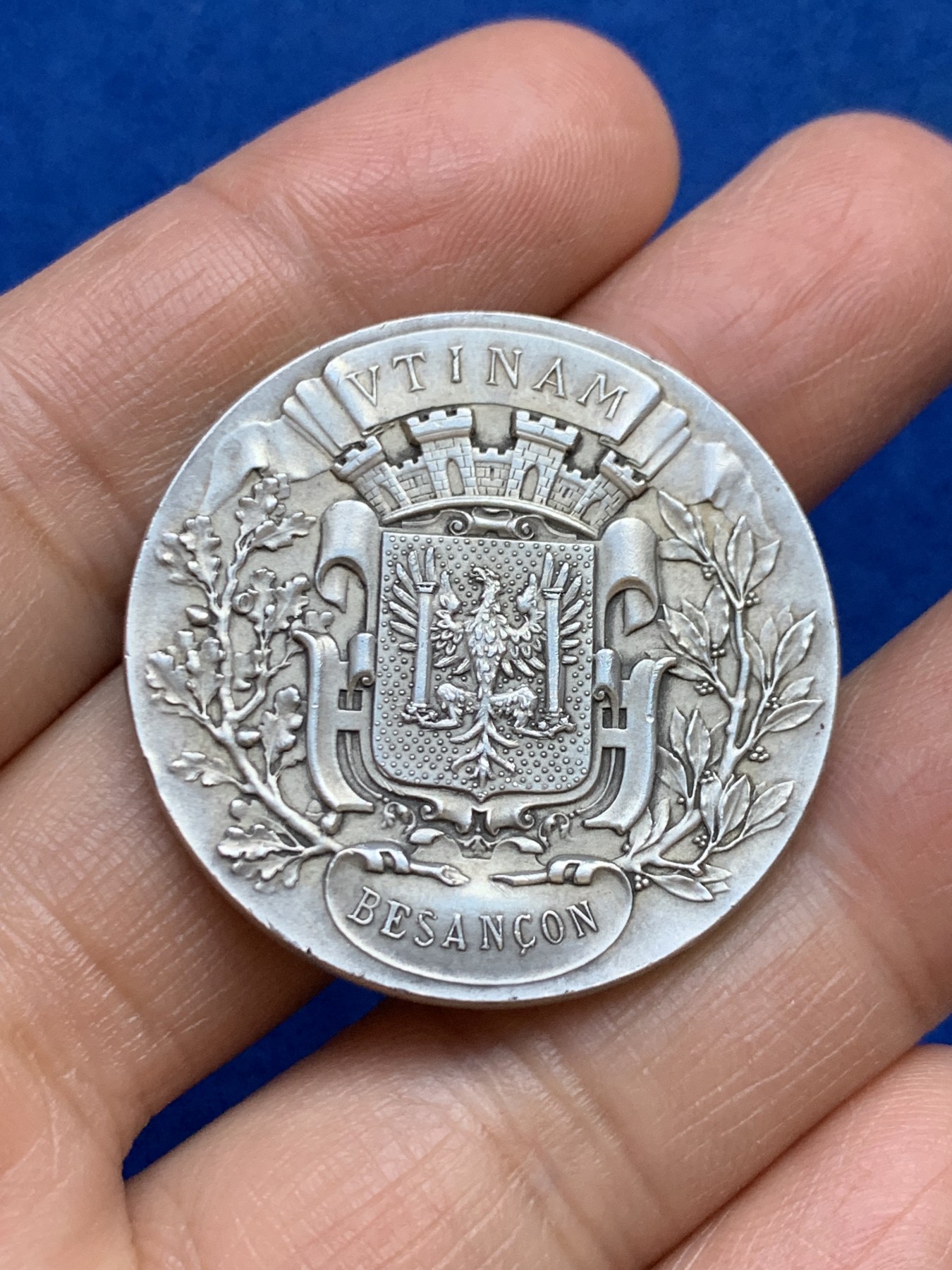 《竞宝斋》第237场- 周日，周一，周二，周日 疯狂4连拍 (全场包邮) 法国银章，贝桑松储蓄银行，20.51g，35.8mm，丰饶角边铭