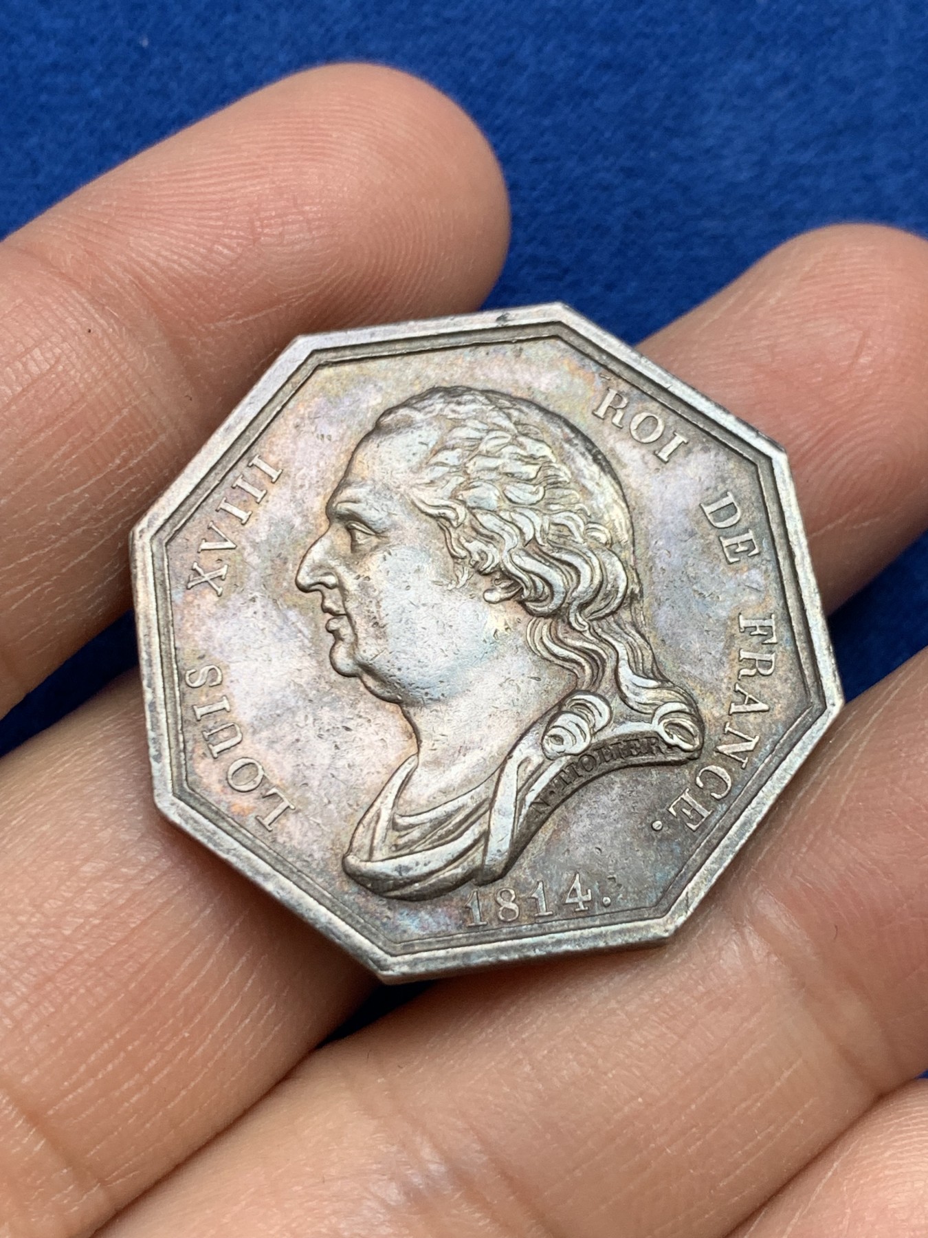 《竞宝斋》第237场- 周日，周一，周二，周日 疯狂4连拍 (全场包邮) 法国八角银章，巴黎证券交易所，16.27g，32.7mm，1832年之前无边铭