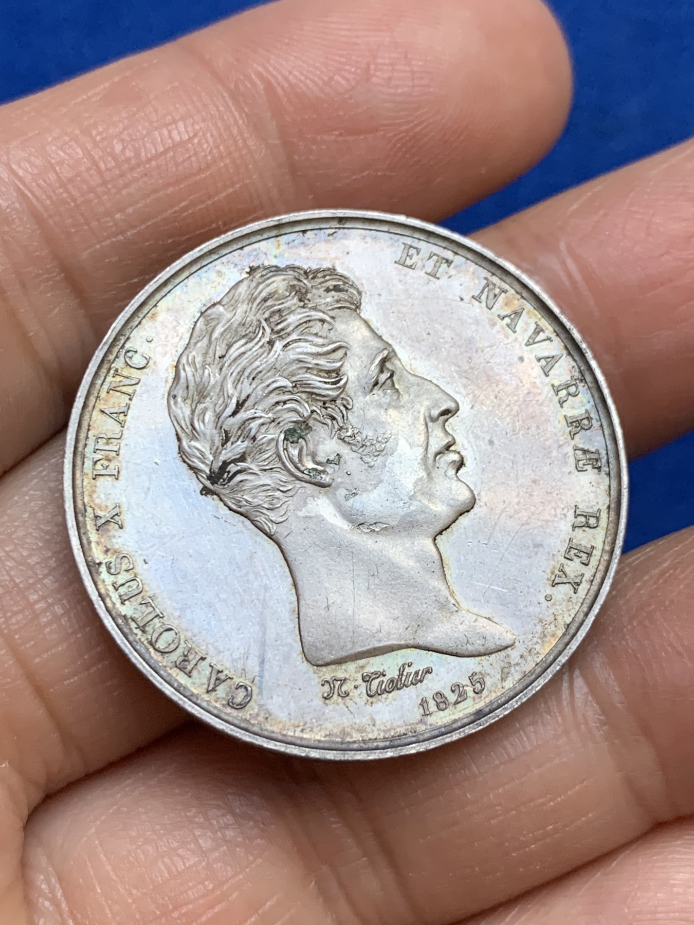 《竞宝斋》第237场- 周日，周一，周二，周日 疯狂4连拍 (全场包邮) 法国查理十世拉罗谢尔商会银质jeton，港口帆樯如云，17.72g，33mm，1832年以前早期无边铭