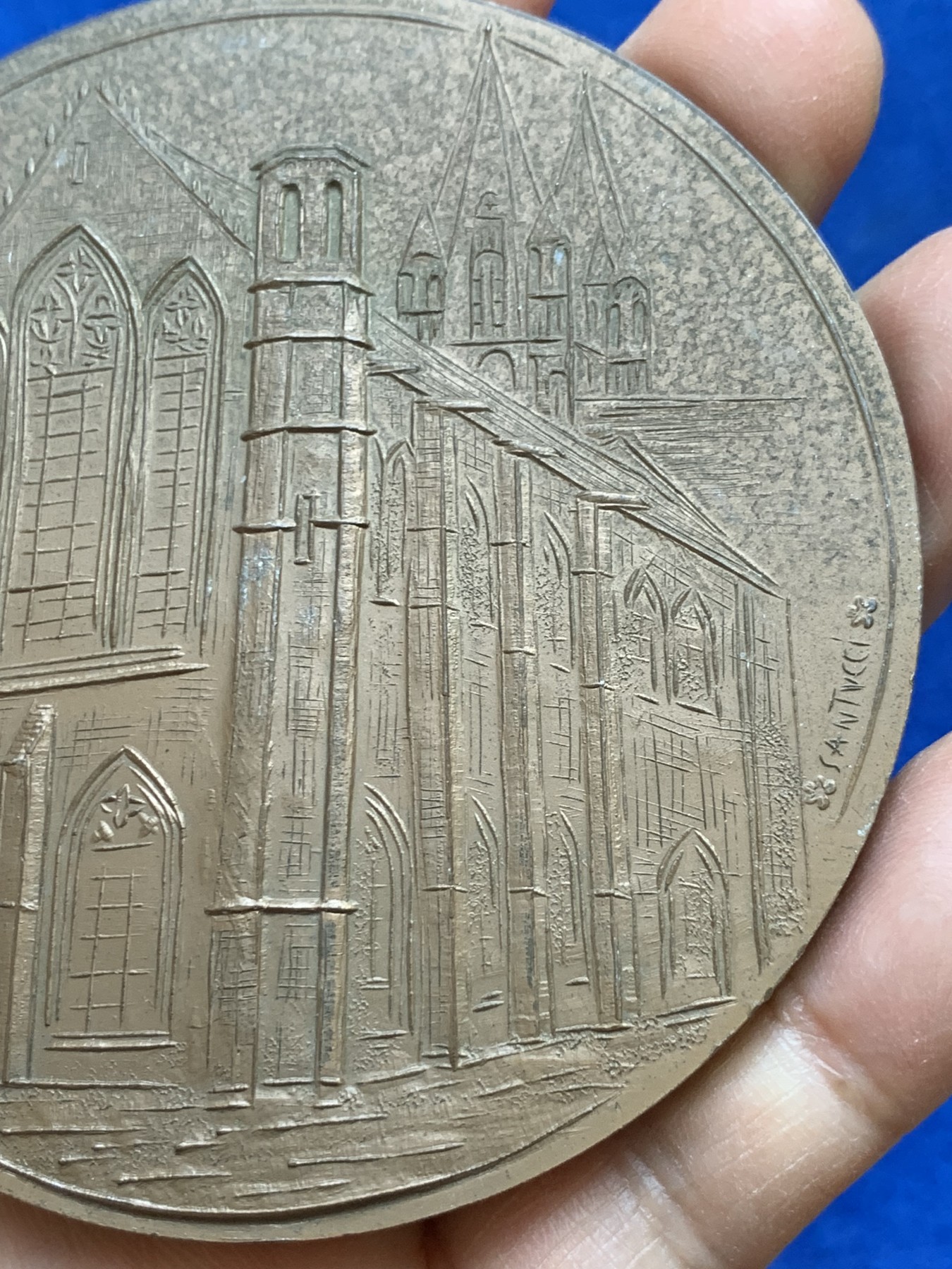 《竞宝斋》第237场- 周日，周一，周二，周日 疯狂4连拍 (全场包邮) 法国下诺曼底地区铜章，246.54g，81mm，1976+丰饶角铜标