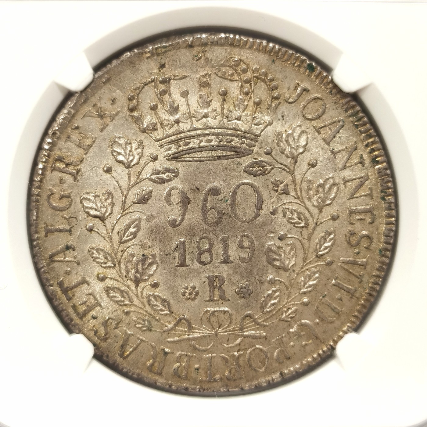博洋堂“芳菲春韵”3月精品大拍专场暨第166期（全场包邮） NGC MS64 葡属巴西1819年R版960R大银币，丝滑包浆状态，打制极佳，藏家收藏首选