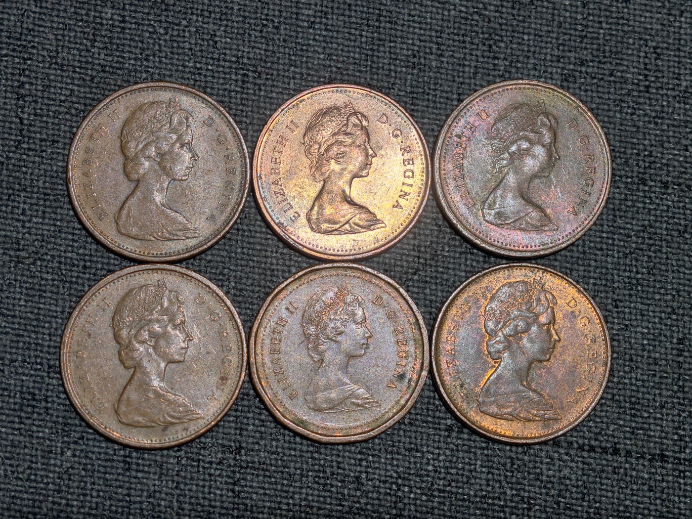 外国硬币收藏第8期 加拿大英女王1分6枚