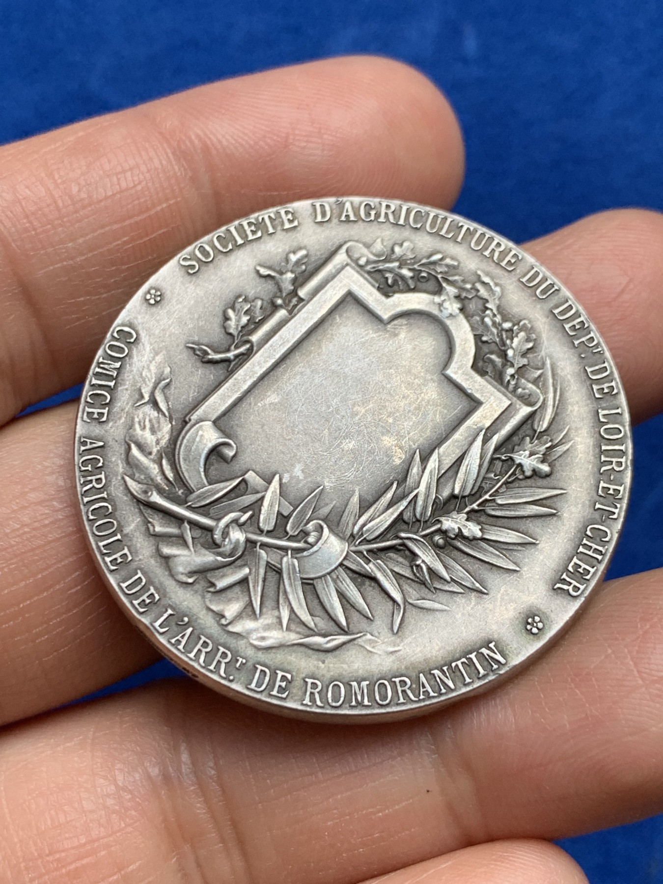 《竞宝斋》第237场- 周日，周一，周二，周日 疯狂4连拍 (全场包邮) 法国玛丽安娜银章，卢瓦尔-谢尔省农业展，33.53g，40mm，丰饶角边铭，边有轻磕