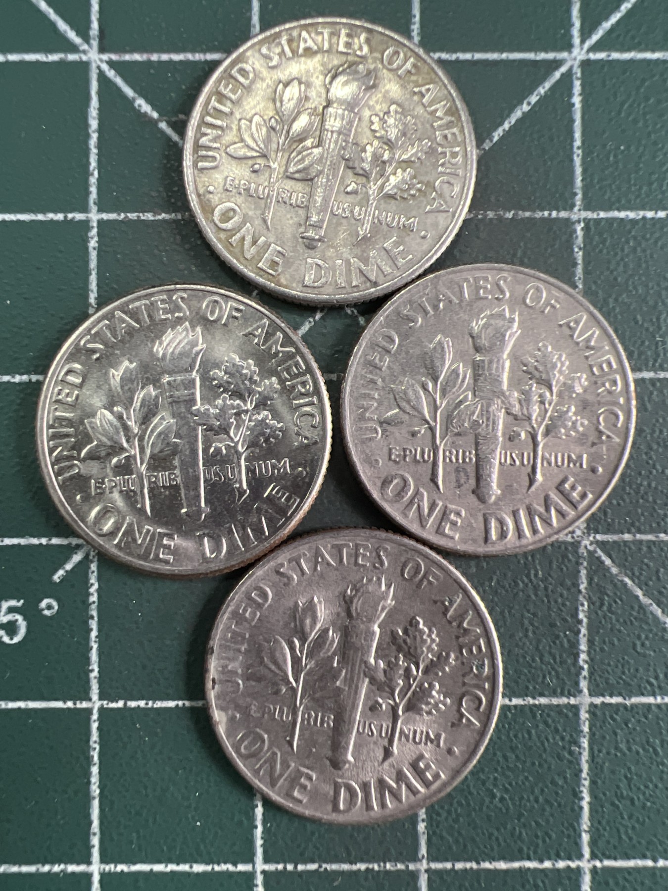 第555期 硬币专场 （无押金，捡漏，全场50包邮，偏远地区除外，接收代拍业务） 美国十美分4枚