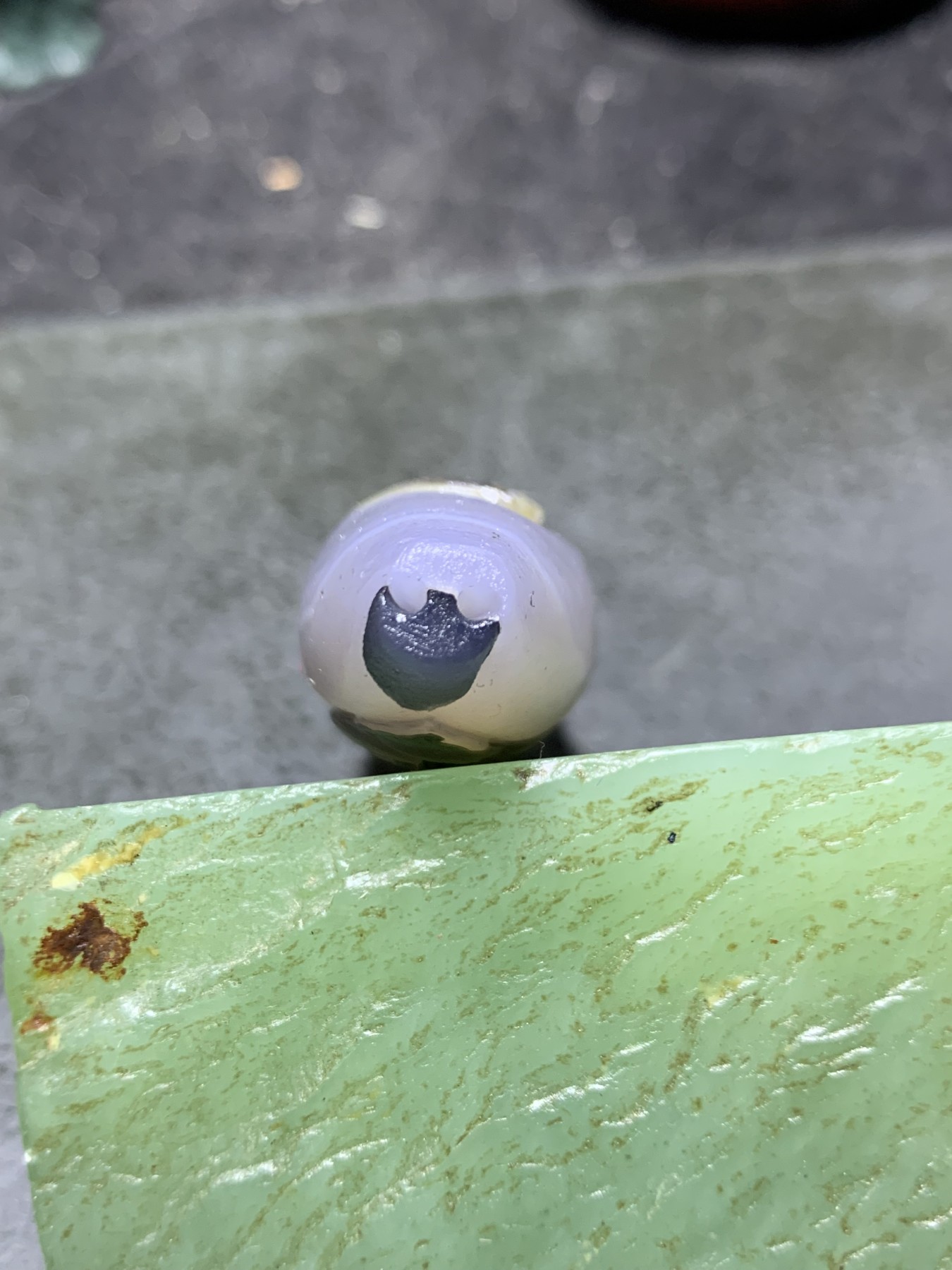 精美亚光高玉化巴西玛瑙手工俏色巧雕花开见佛吊坠（把件）一个！