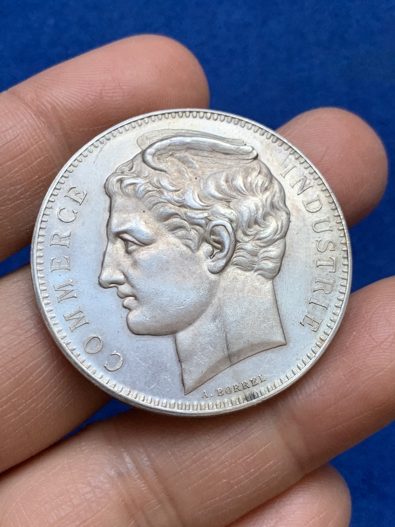 《竞宝斋》第237场- 周日，周一，周二，周日 疯狂4连拍 (全场包邮) 法国亨利·德维尔德商会银质奖章，33.7g，39.3mm，丰饶角2银标，墨丘利头像