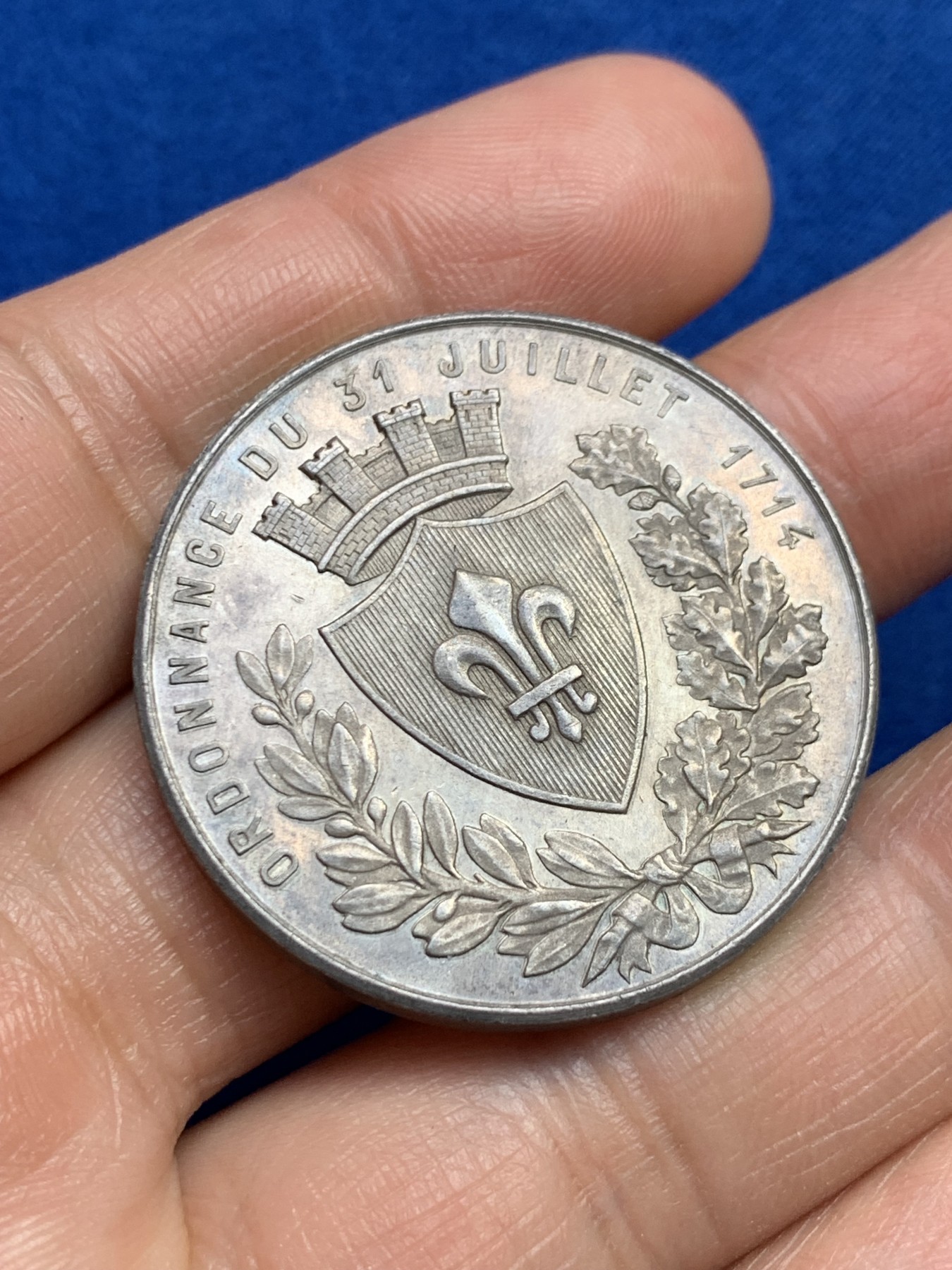 《竞宝斋》第237场- 周日，周一，周二，周日 疯狂4连拍 (全场包邮) 法国银章，里尔商会，21.58g，36.8mm，1860-1879年蜜蜂边铭