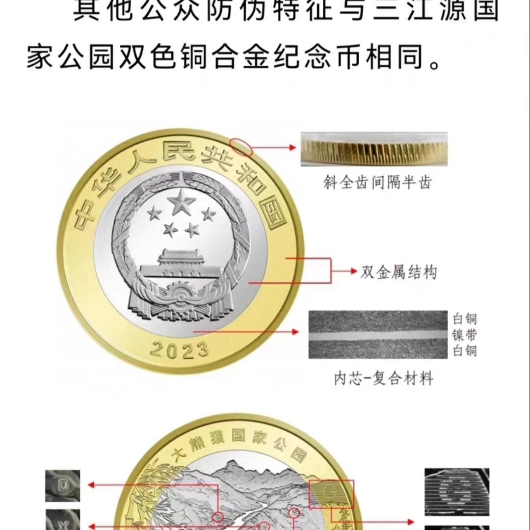 240118-2 三江源大熊猫国家公园纪念币全新正品银行一对两卷40枚