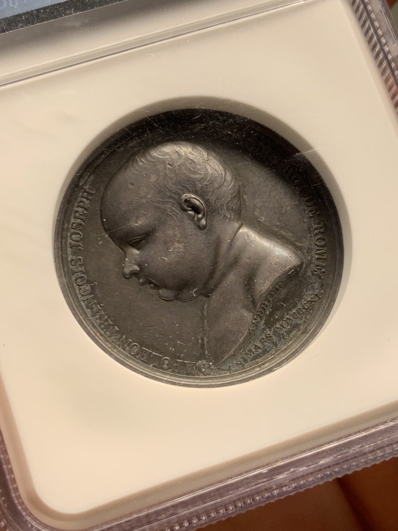 《竞宝斋》第237场- 周日，周一，周二，周日 疯狂4连拍 (全场包邮) NGC-AUD 法国1811年拿破仑二世罗马王诞生纪念银章，拿破仑与玛丽皇后，早期原铸