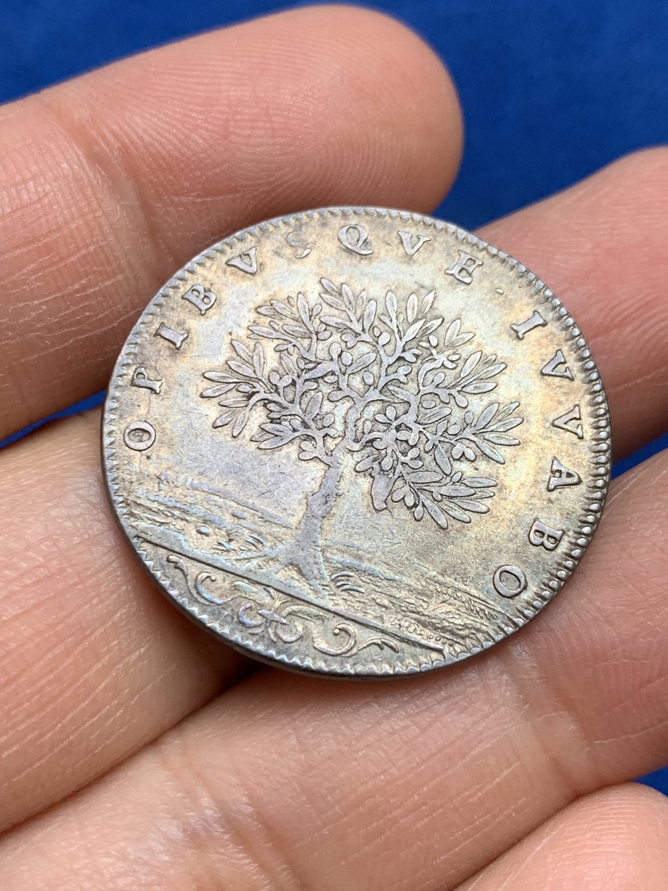 《竞宝斋》第237场- 周日，周一，周二，周日 疯狂4连拍 (全场包邮) 法国1680年奈梅亨和约签订纪念银质jeton，8.02g，29.6mm，铭文“我把和平强加给我的敌人，你们将享受它金色的果实”，黄油底光