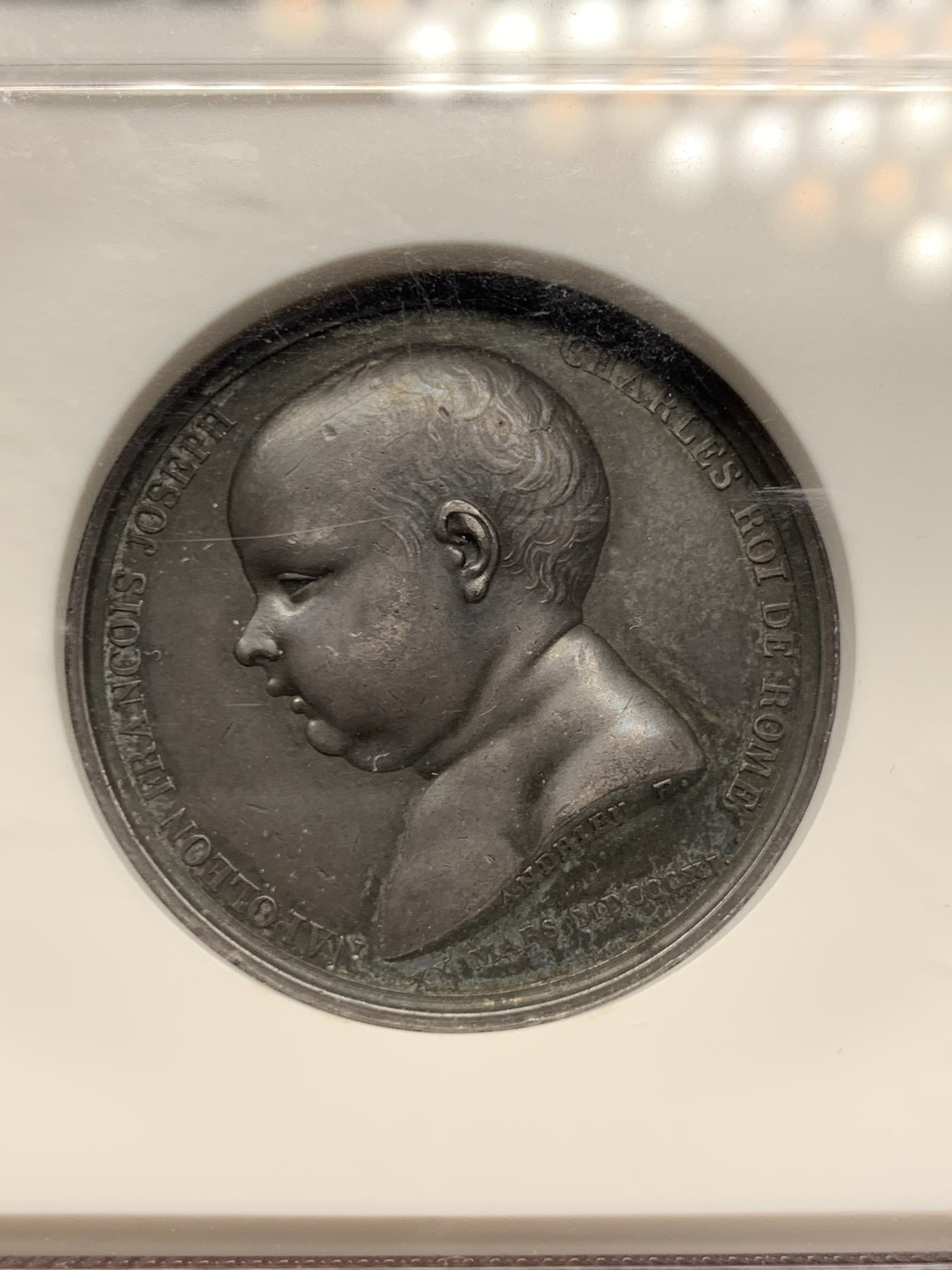 《竞宝斋》第237场- 周日，周一，周二，周日 疯狂4连拍 (全场包邮) NGC-AUD 法国1811年拿破仑二世罗马王诞生纪念银章，拿破仑与玛丽皇后，早期原铸