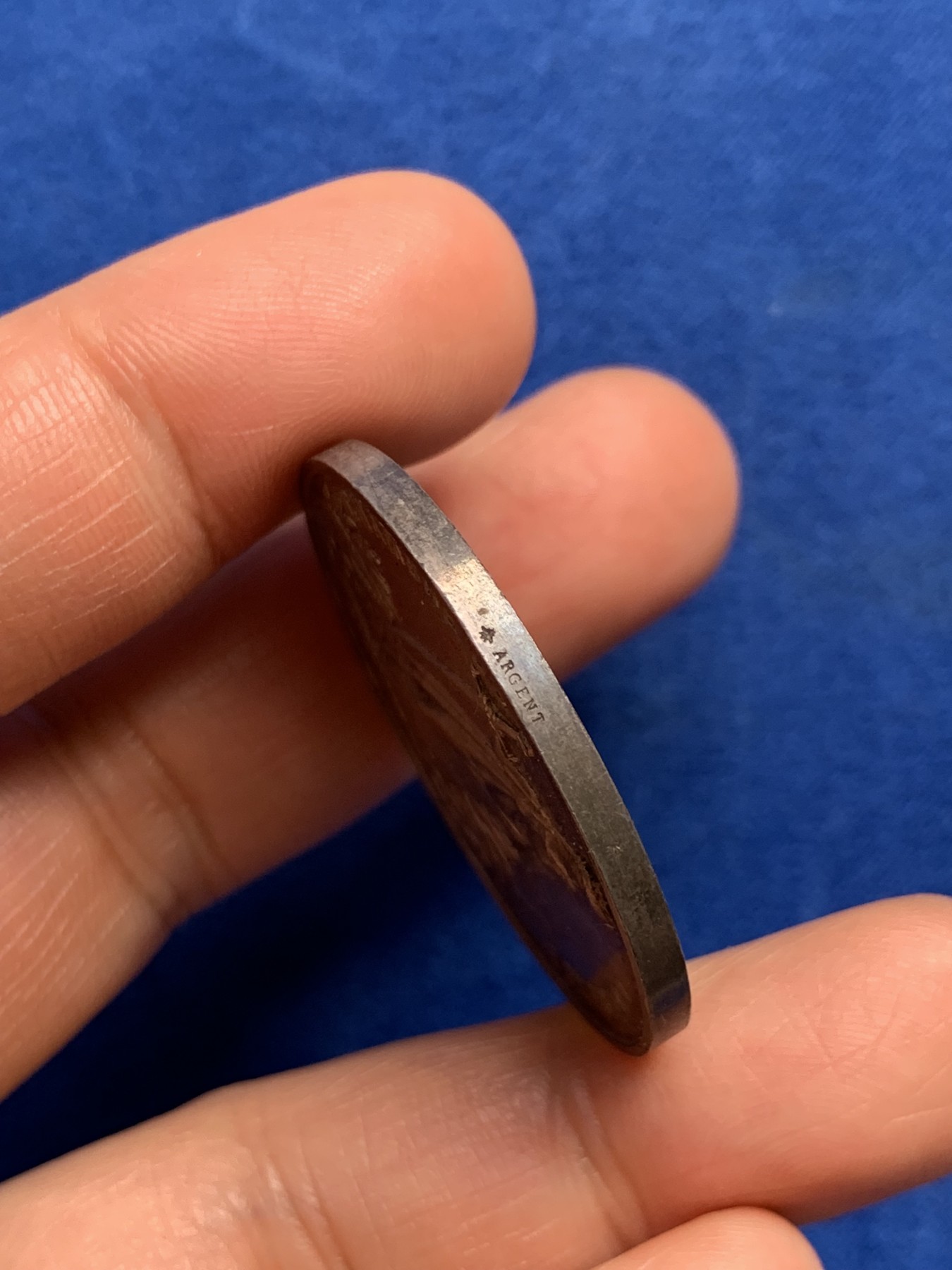 《竞宝斋》第237场- 周日，周一，周二，周日 疯狂4连拍 (全场包邮) 法国银章，里尔商会，21.58g，36.8mm，1860-1879年蜜蜂边铭