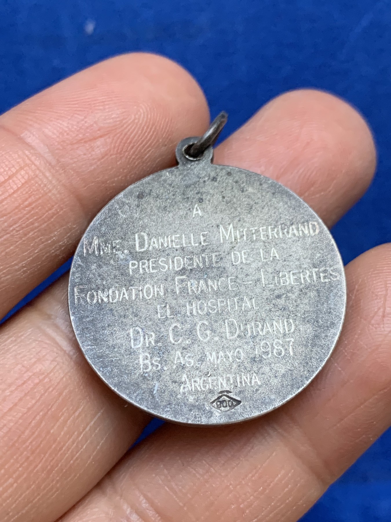 《竞宝斋》第237场- 周日，周一，周二，周日 疯狂4连拍 (全场包邮) 法国1987年杜兰德医院银章，12.8g，30.2mm，含银90%