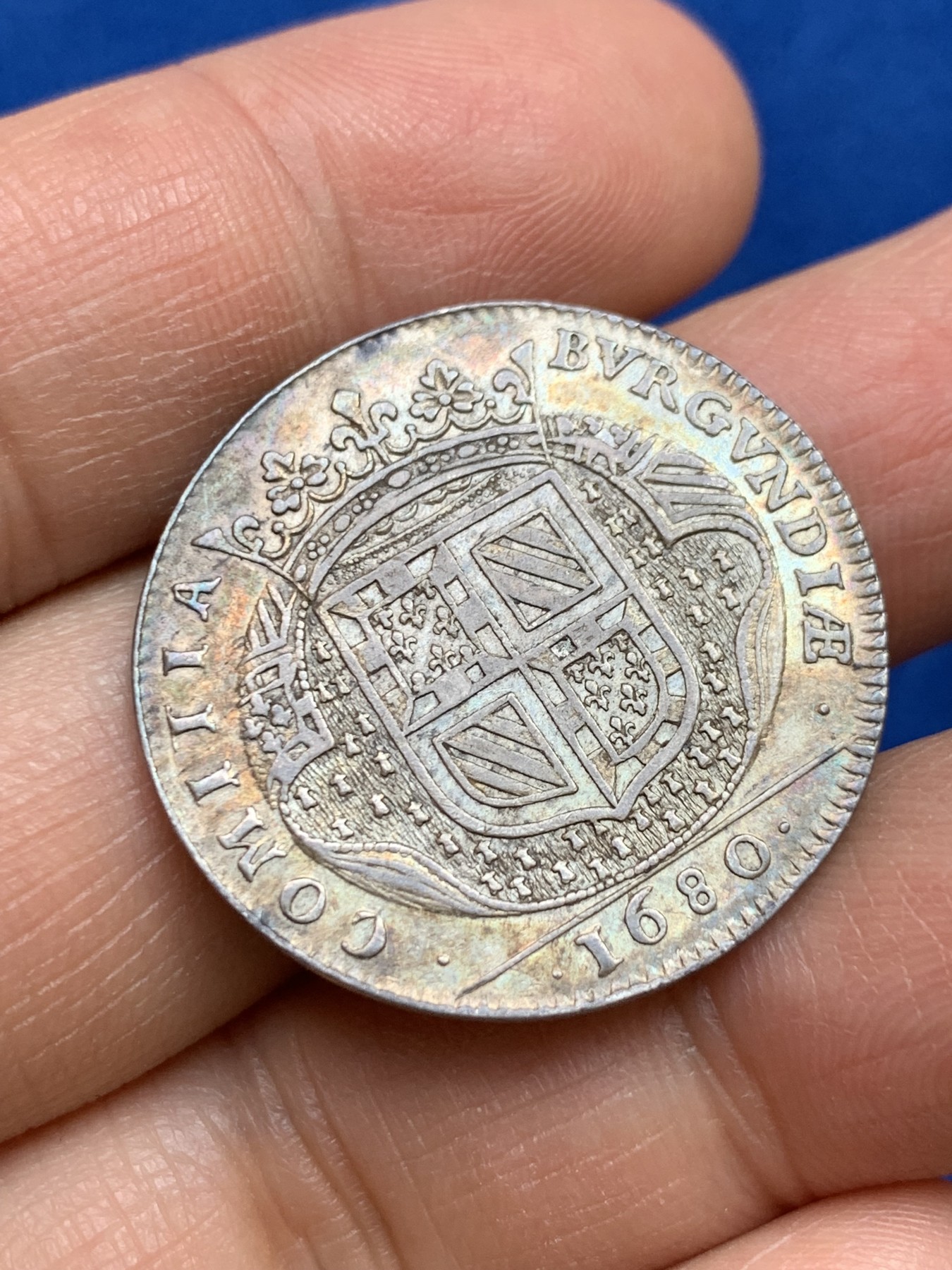 《竞宝斋》第237场- 周日，周一，周二，周日 疯狂4连拍 (全场包邮) 法国1680年奈梅亨和约签订纪念银质jeton，8.02g，29.6mm，铭文“我把和平强加给我的敌人，你们将享受它金色的果实”，黄油底光