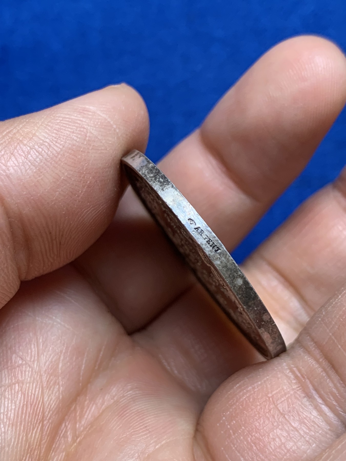 《竞宝斋》第237场- 周日，周一，周二，周日 疯狂4连拍 (全场包邮) 法国巴黎民用医院银质jeton，17.71g，35.2mm，1845-1860年手指边铭，希波克拉底，黄油彩