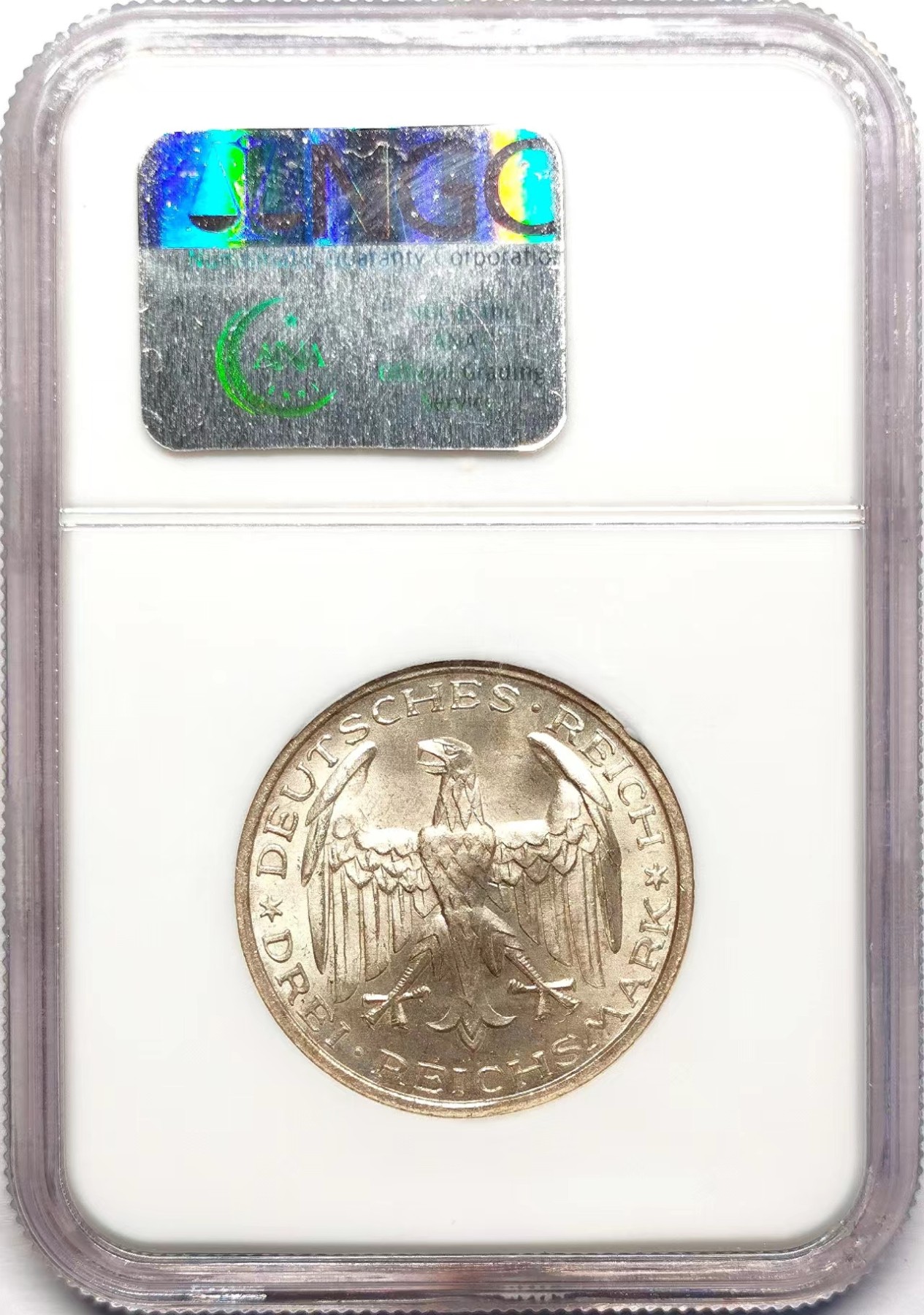 凡希社世界钱币微拍第二百五十九期 1927魏玛德国马尔堡大学纪念3马克银币NGC-MS65