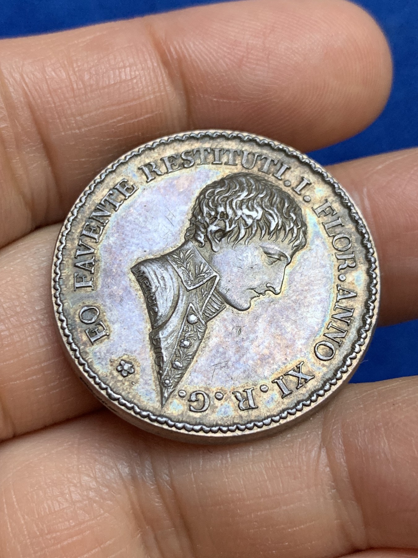 《竞宝斋》第237场- 周日，周一，周二，周日 疯狂4连拍 (全场包邮) 法国拿破仑里昂股票经纪人银质代币，19.84g，31.8mm，手指边铭，厚重