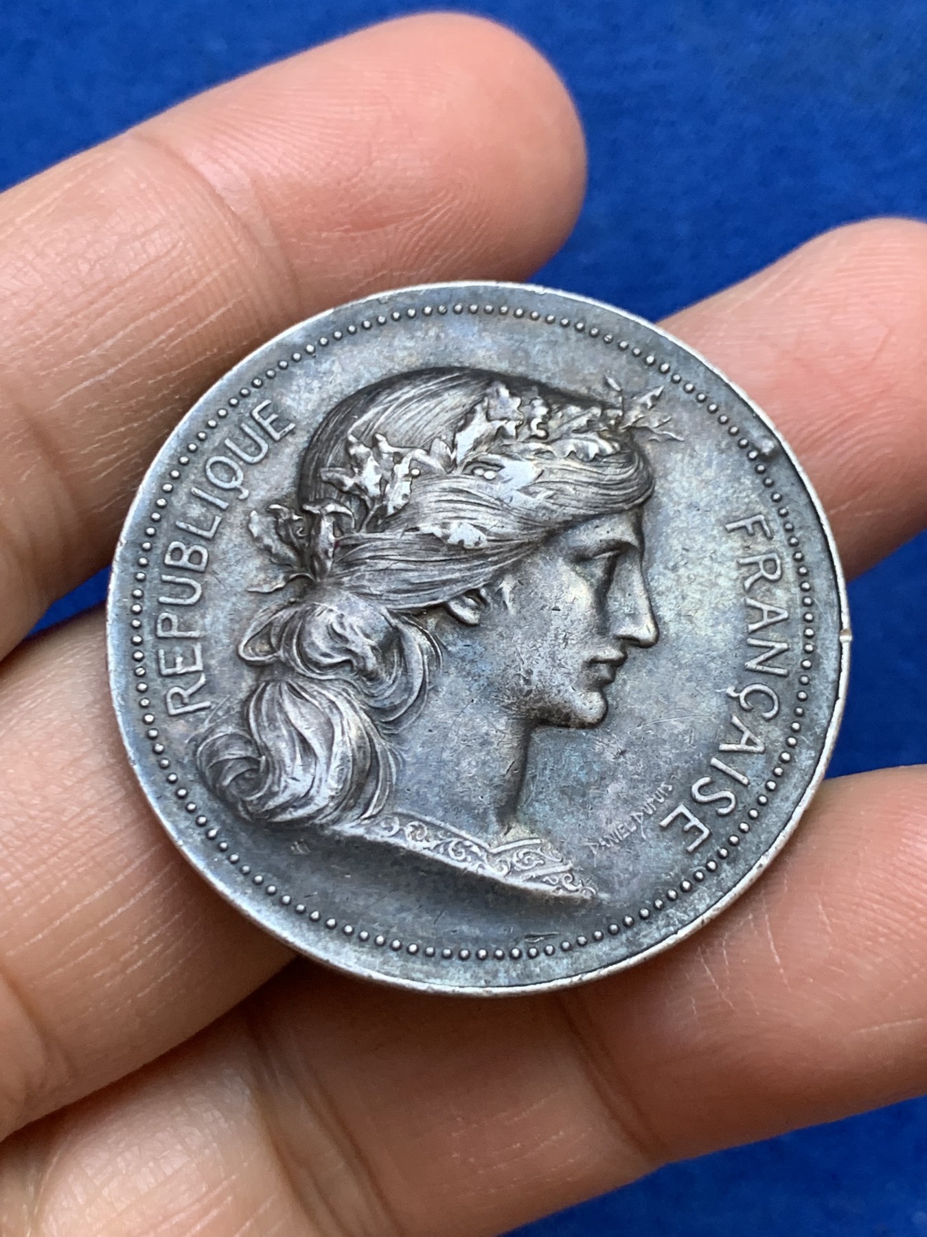 《竞宝斋》第237场- 周日，周一，周二，周日 疯狂4连拍 (全场包邮) 法国玛丽安娜银章，22.6g，36.5mm，丰饶角边铭，去吊环