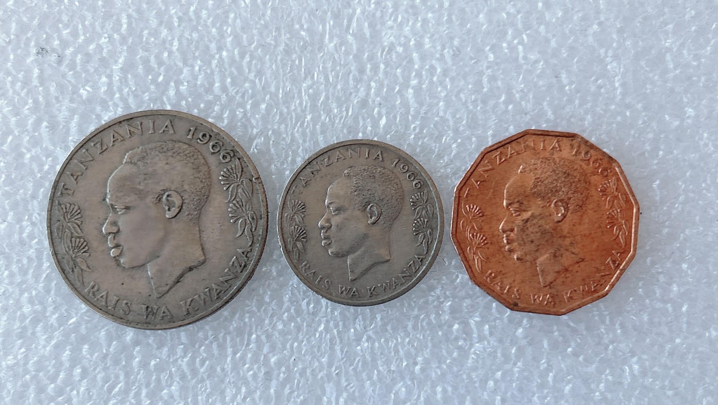 第一海外回流一元起拍收藏 散币场 第59期 坦桑尼亚1966年硬币3枚