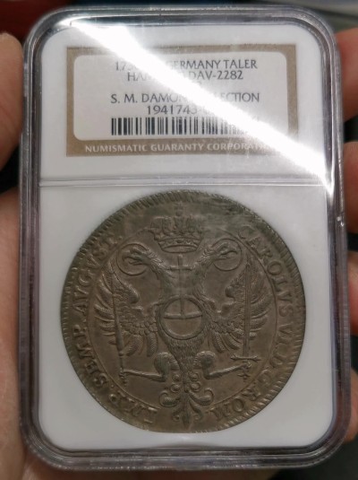 凡希社世界钱币微拍第二百五十九期 荐！1730IHL汉堡自由市纪念奥格斯堡忏悔200周年泰勒大银NGC-MS63 来自著名的DAMON集藏，传世品质！