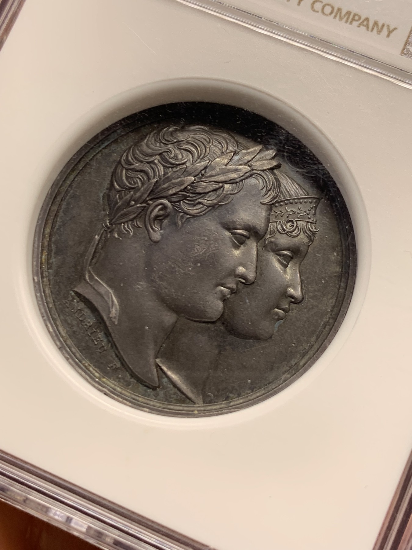 《竞宝斋》第237场- 周日，周一，周二，周日 疯狂4连拍 (全场包邮) NGC-AUD 法国1811年拿破仑二世罗马王诞生纪念银章，拿破仑与玛丽皇后，早期原铸