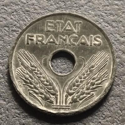0起1加-纯粹捡漏拍-283散币银币场 - 法国1941年维希政府20分锌币好品