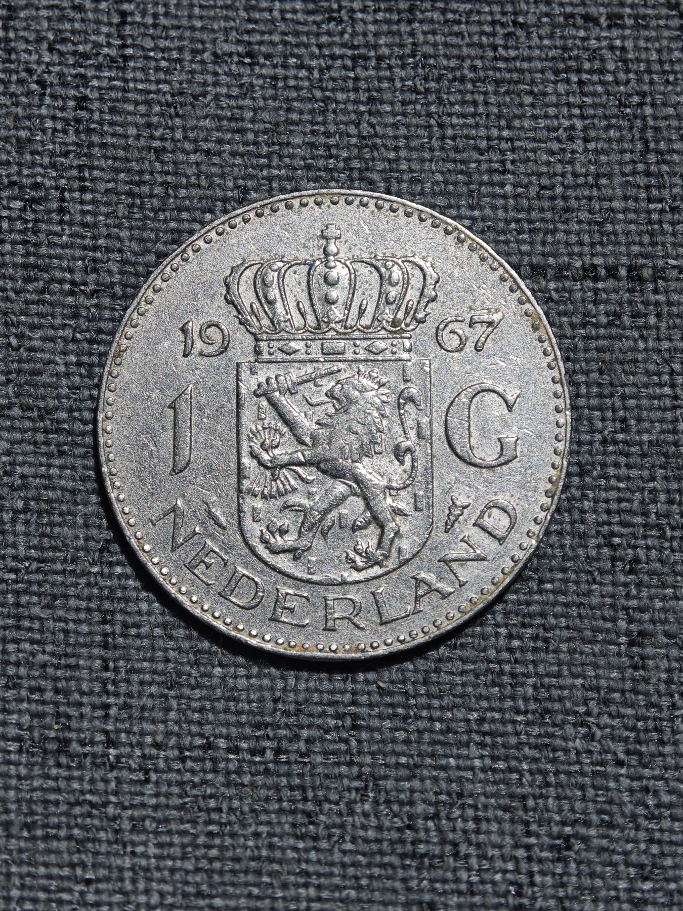 外国硬币收藏第8期 荷兰1967年朱莉安娜女王1盾