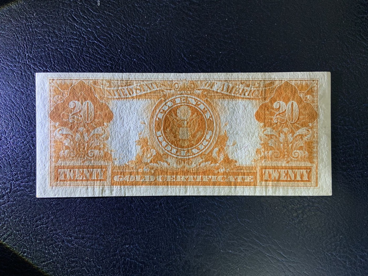 收藏联盟Quantum Auction 第319期拍卖  美国联邦1922年20美元金币券 非全新  品相如图 有个针孔 号码无347