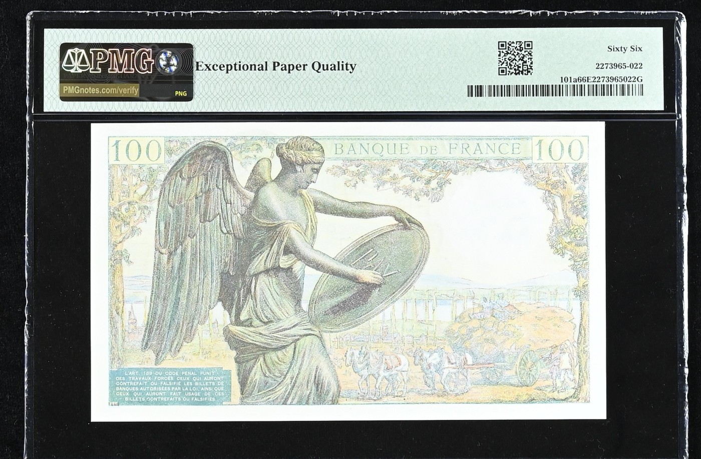 收藏联盟Quantum Auction 第319期拍卖  法国1942-44年100法郎 PMG66 数学家笛卡尔