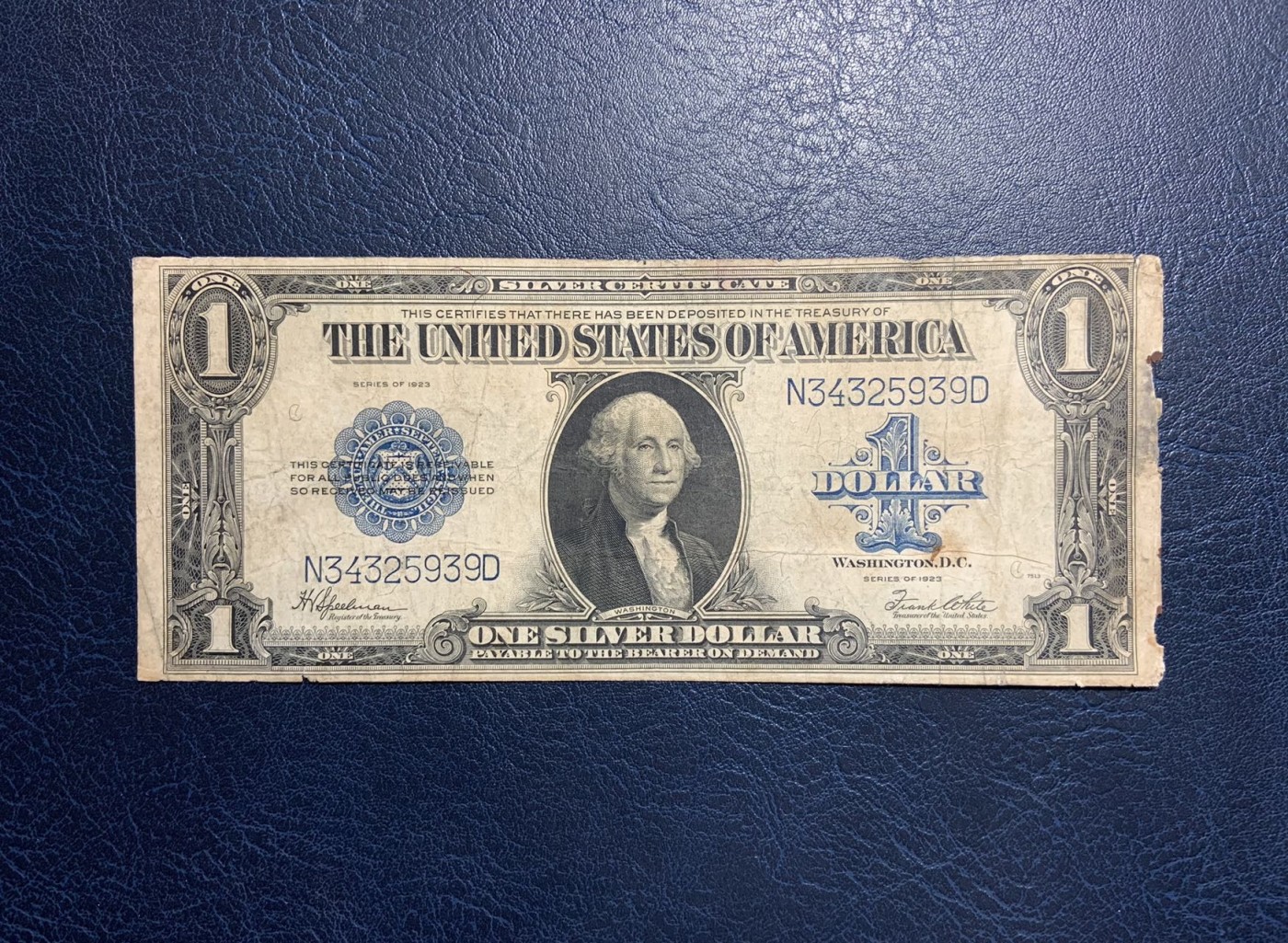 收藏联盟Quantum Auction 第319期拍卖  美国1923年1美元银币券 品相如图 大票幅