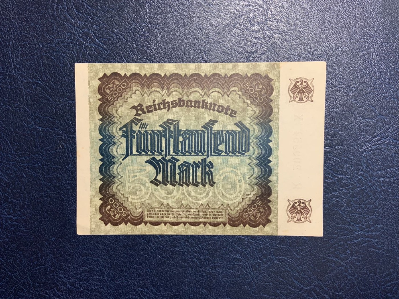 收藏联盟Quantum Auction 第319期拍卖  德国1922年5000马克 品相UNC- 丢勒画作