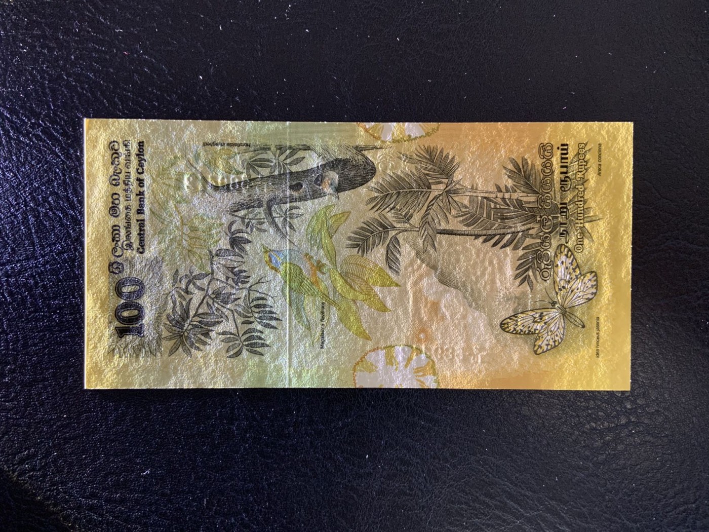 收藏联盟Quantum Auction 第319期拍卖  斯里兰卡1979年100卢比 品相全新UNC 金吉鸟 