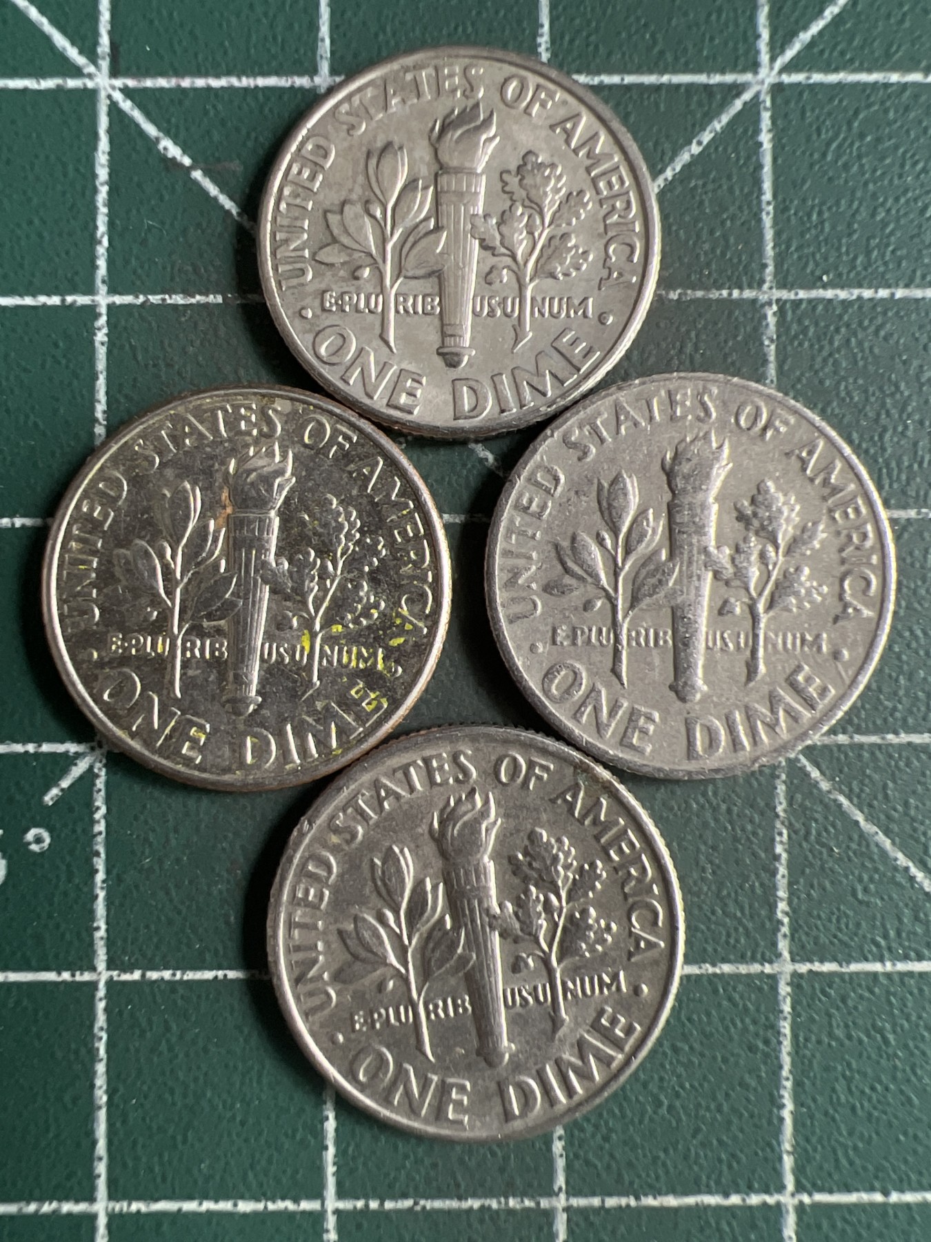 第513期  硬币专场 （无押金，捡漏，全场50包邮，偏远地区除外，接收代拍业务） 美国10美分四枚