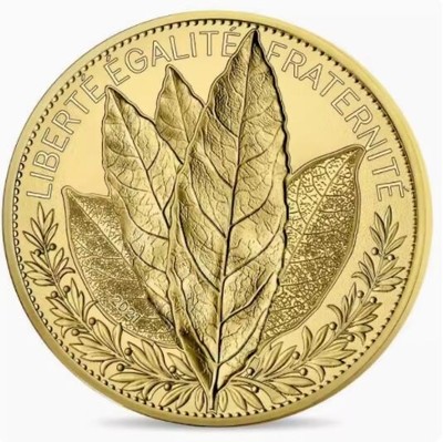 【海寕潮】拍卖第九十八期【年前狂欢节第三场】 - 【海寧潮】法国2021年自然法兰西系列2月桂树3克纪念金币原价2880元